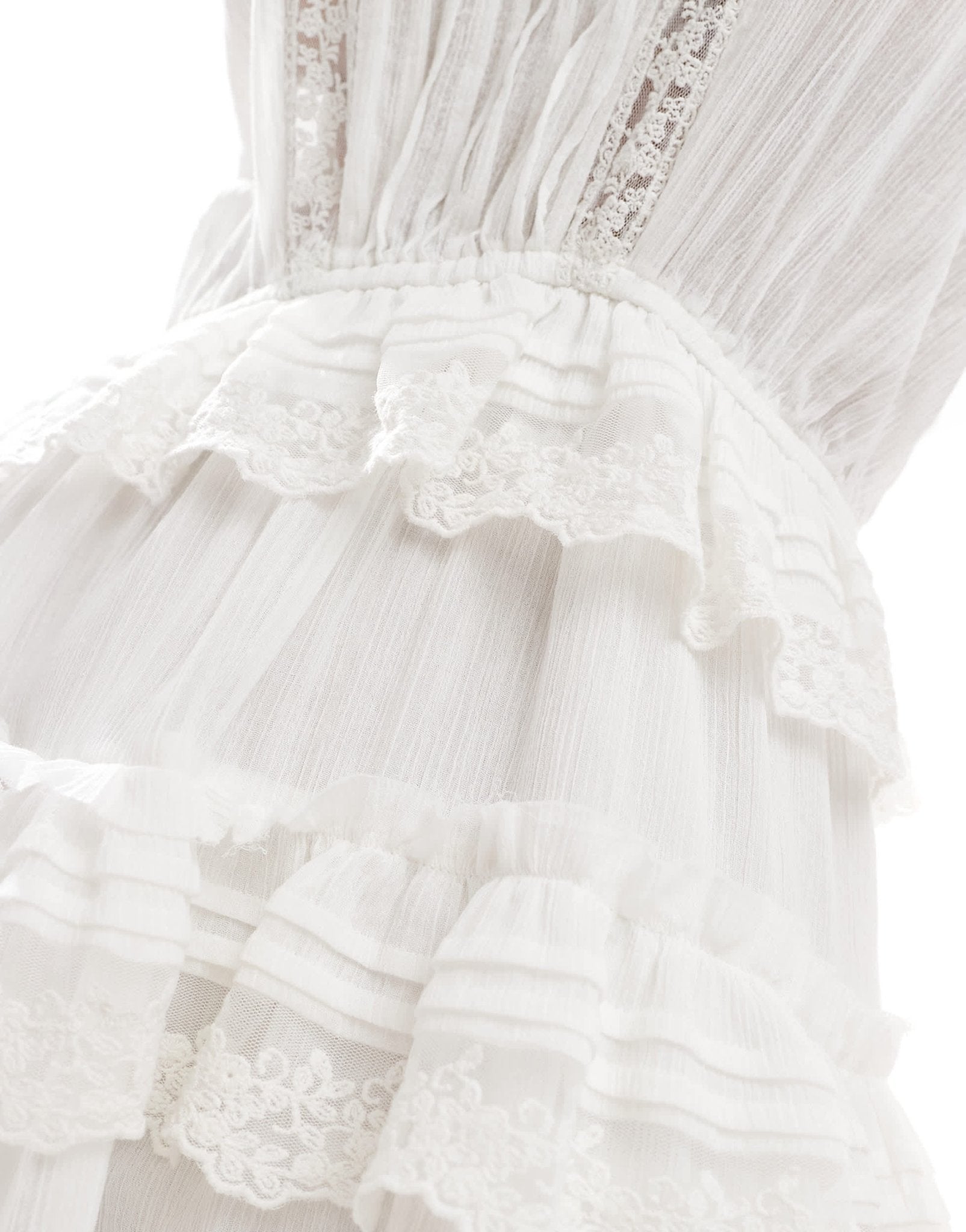 Miss Selfridge beach premium cheesecloth playsuit in cream - ASOS Sample Sale