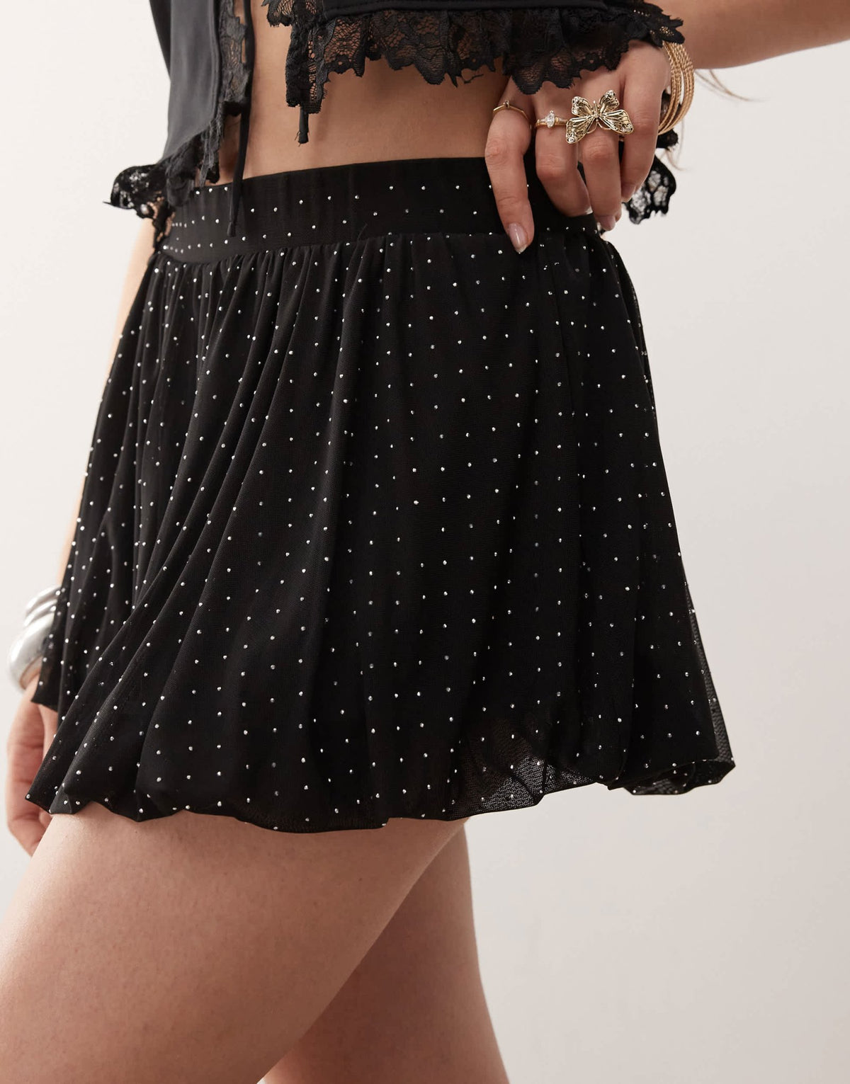 Miss Selfridge bubble hem studded skirt - ASOS Sample Sale