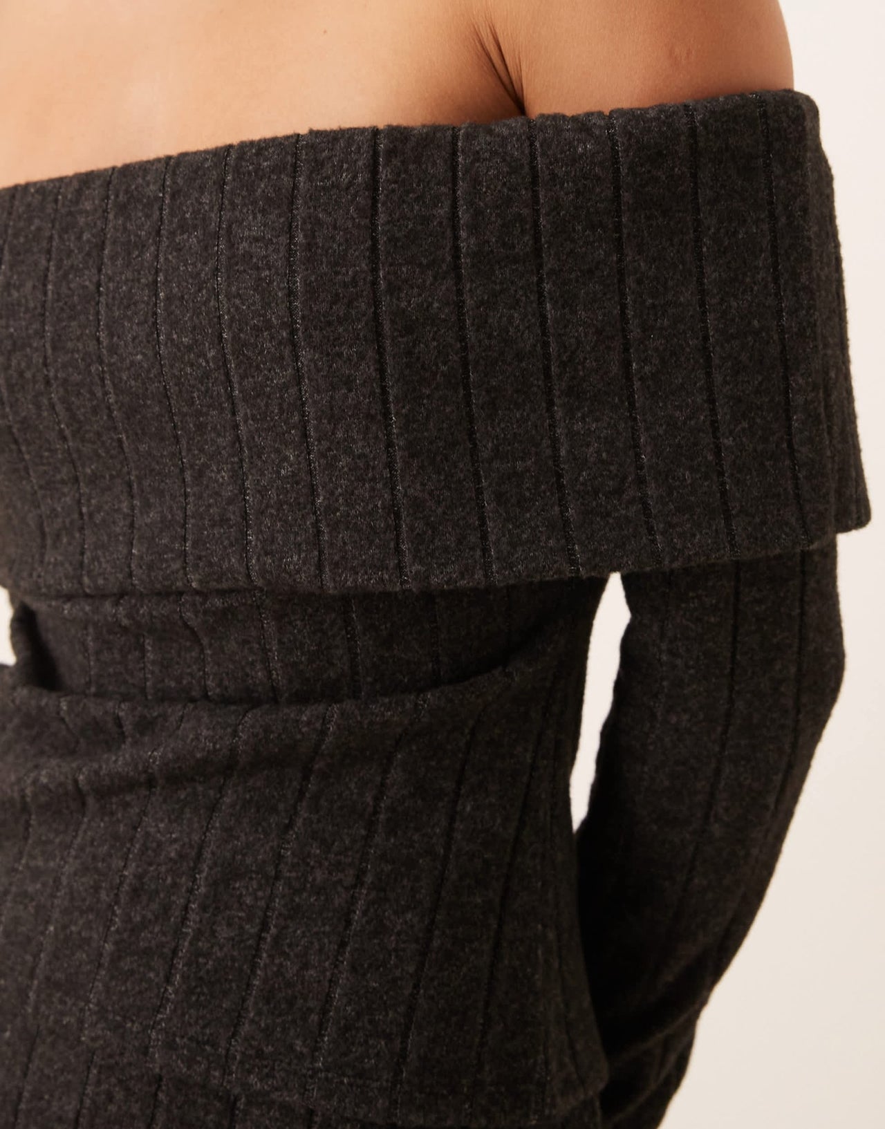 Miss Selfridge chunky brushed rib bardot top - ASOS Sample Sale