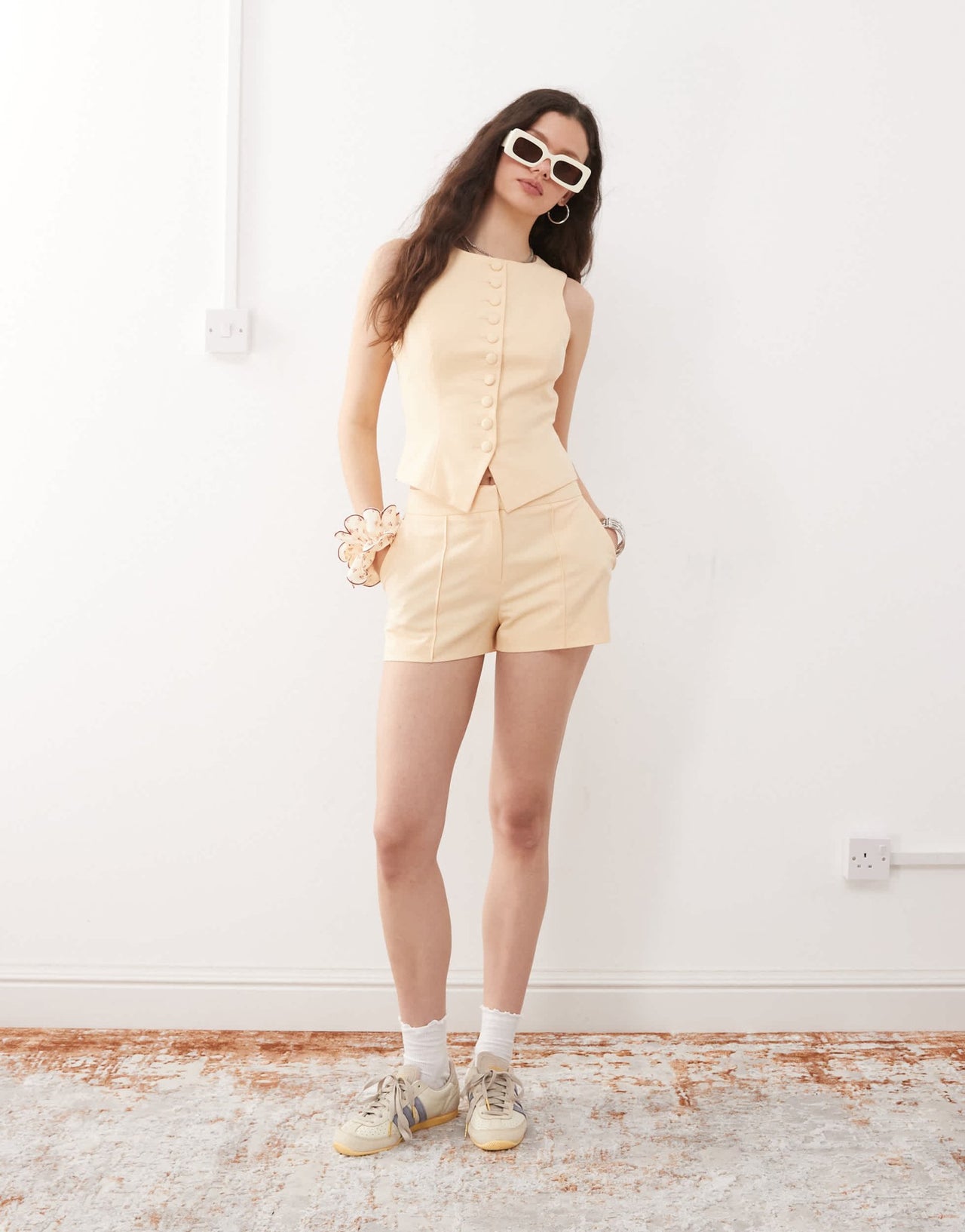 Miss Selfridge co-ord tailored waistcoat in buttermilk - ASOS Sample Sale