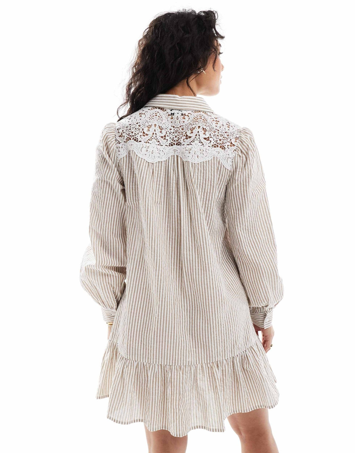 Miss Selfridge embroidered detail shirt dress in stripe print - ASOS Sample Sale