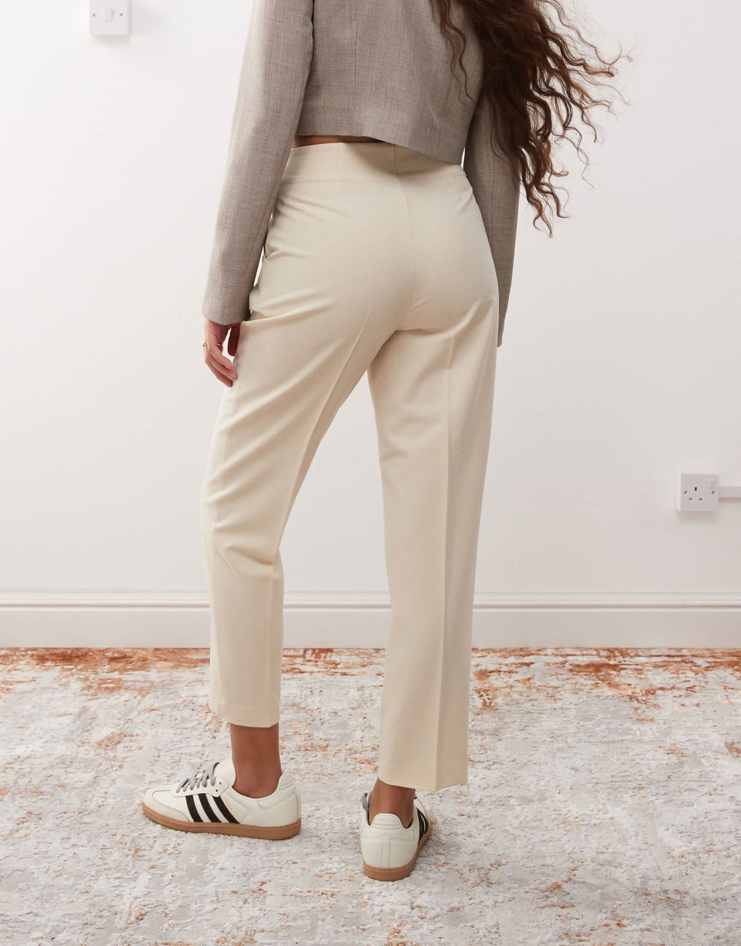 Miss Selfridge essentials cigarette trouser in beige - ASOS Sample Sale