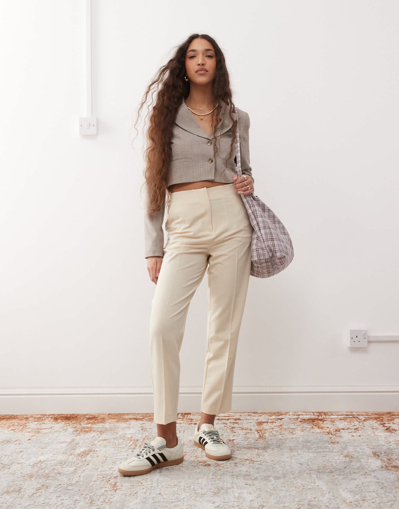 Miss Selfridge essentials cigarette trouser in beige - ASOS Sample Sale