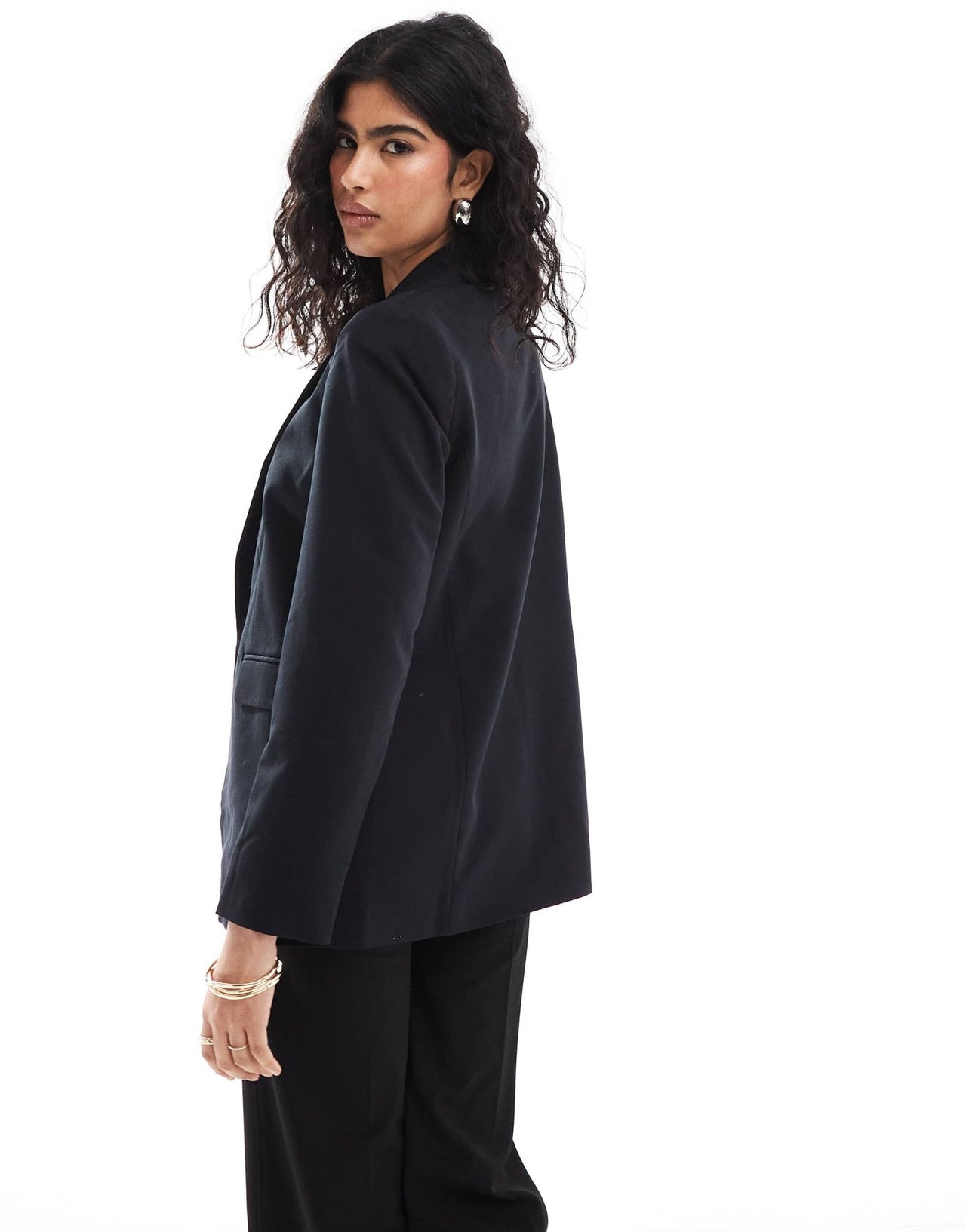 Miss Selfridge essentials edge to edge blazer in black - ASOS Sample Sale