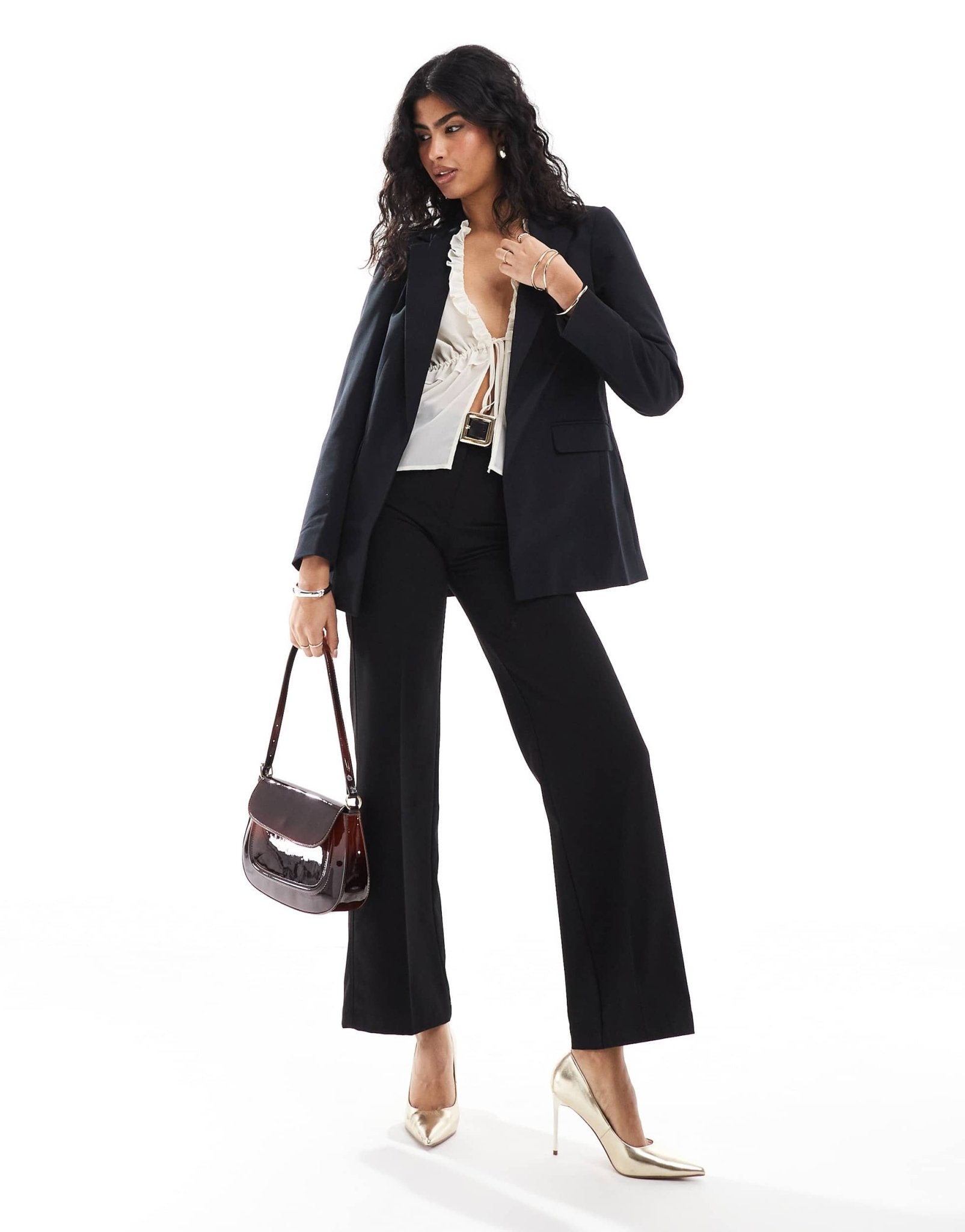 Miss Selfridge essentials edge to edge blazer in black - ASOS Sample Sale