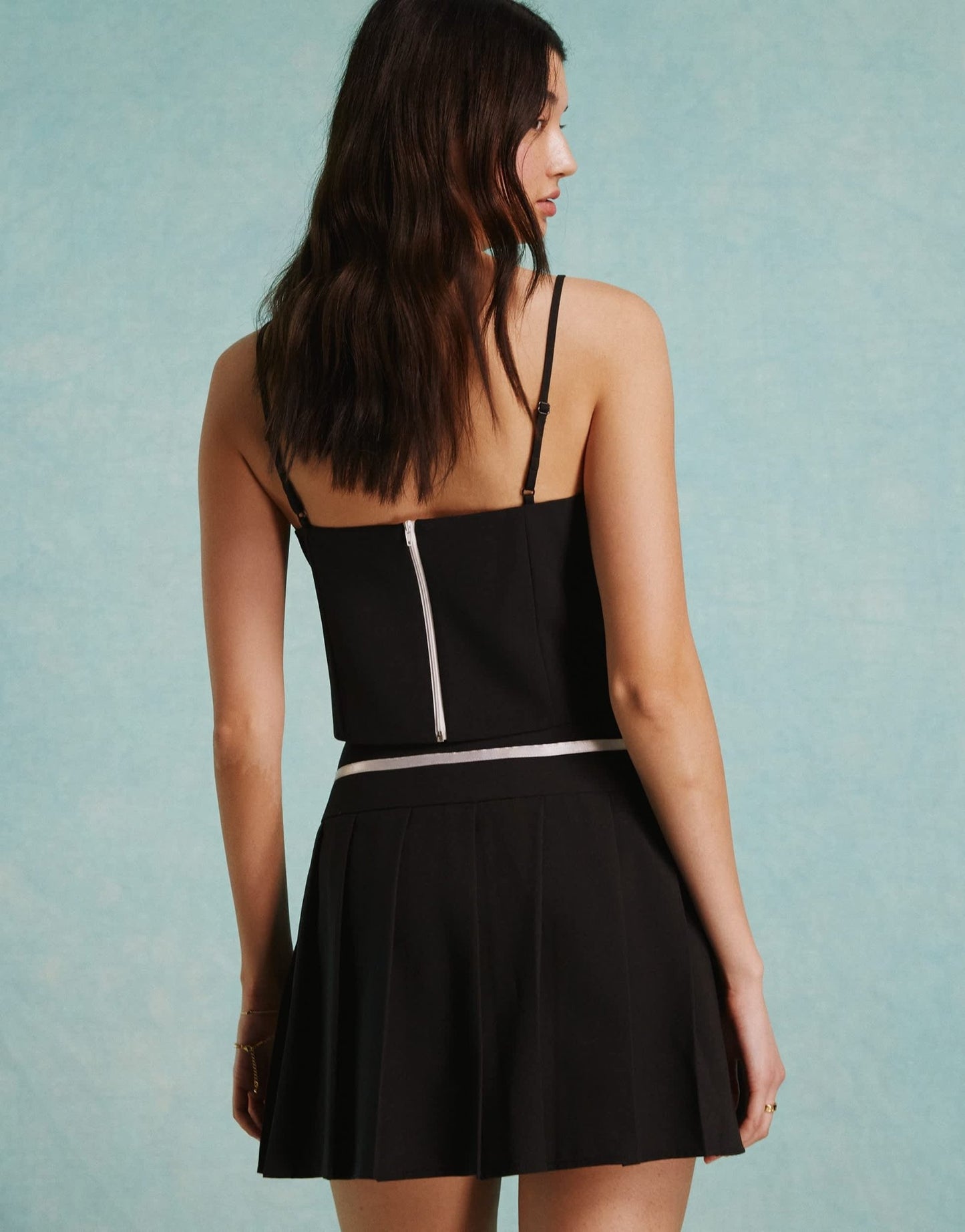 Miss Selfridge fitted bow detail corset top in black - ASOS Sample Sale