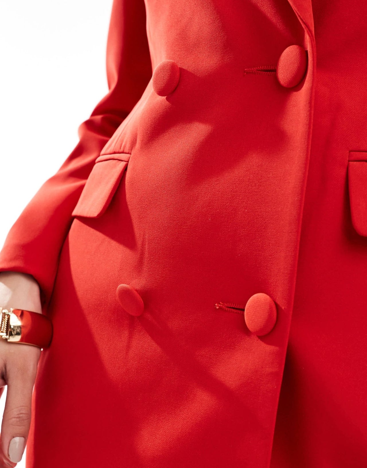 Miss Selfridge fitted waist blazer dress in red - ASOS Sample Sale