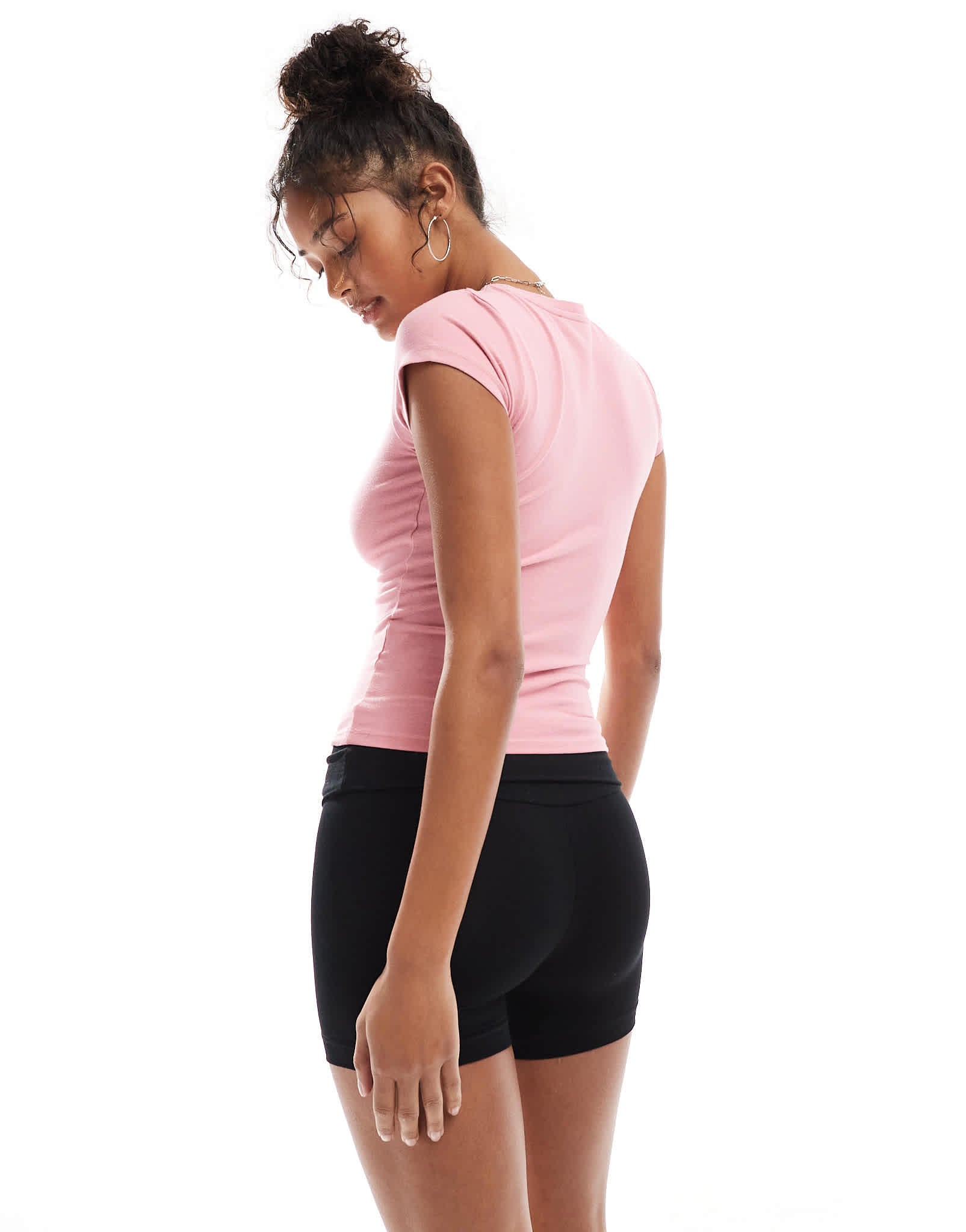 Miss Selfridge fold over short in black - ASOS Sample Sale