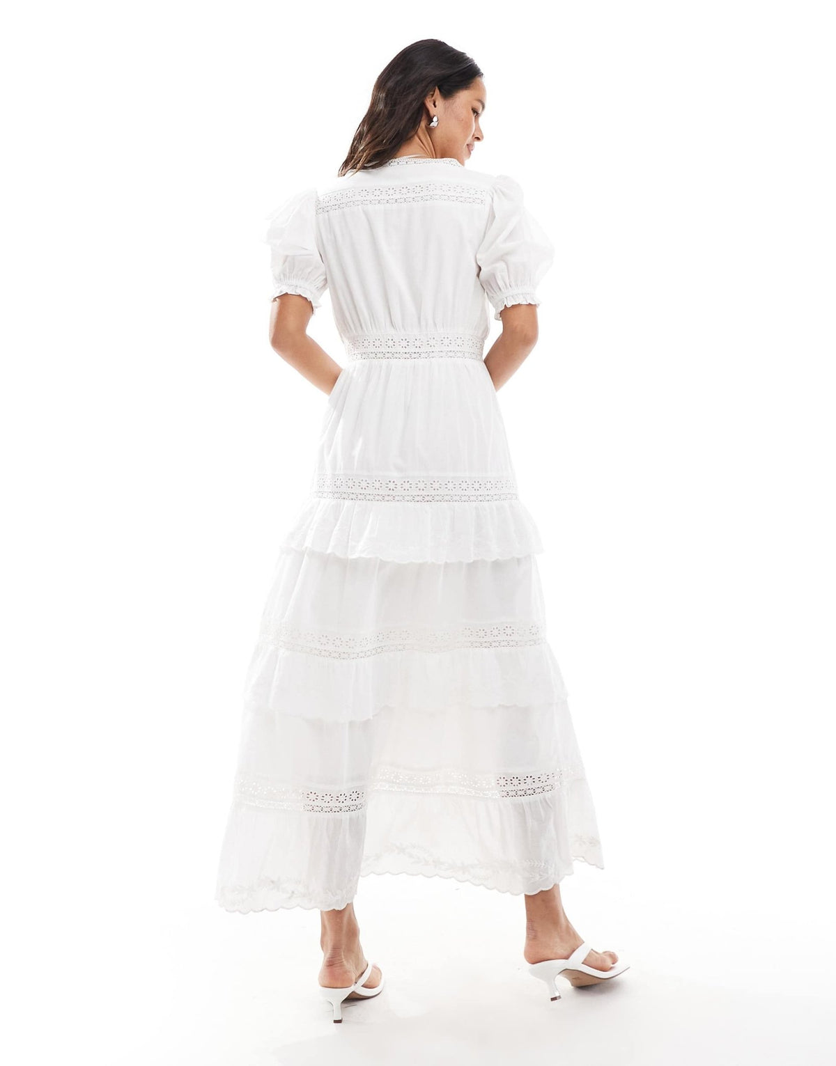 Miss Selfridge heritage maxi dress in white - ASOS Sample Sale