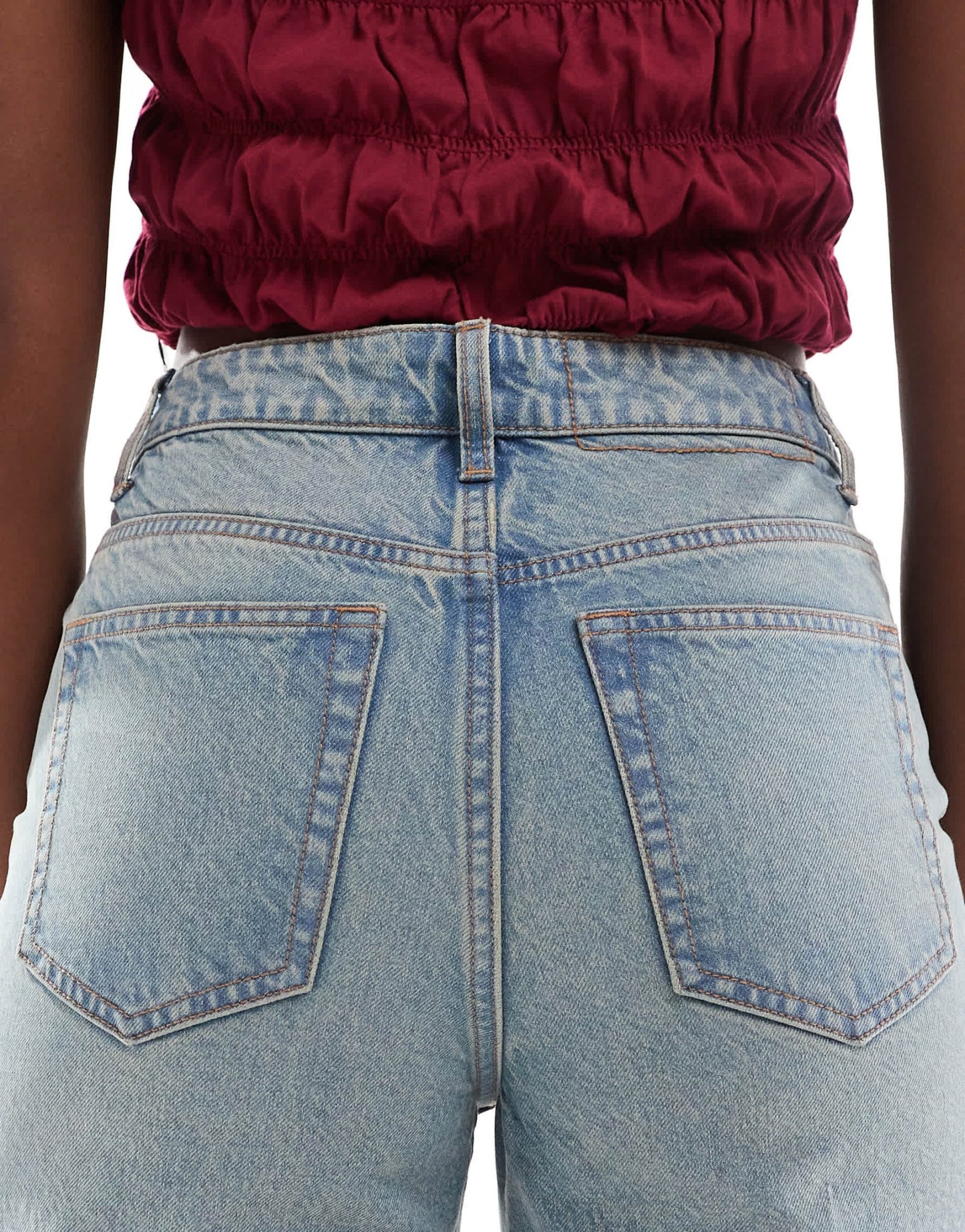 Miss Selfridge highwaist mom jean in dirty wash - ASOS Sample Sale