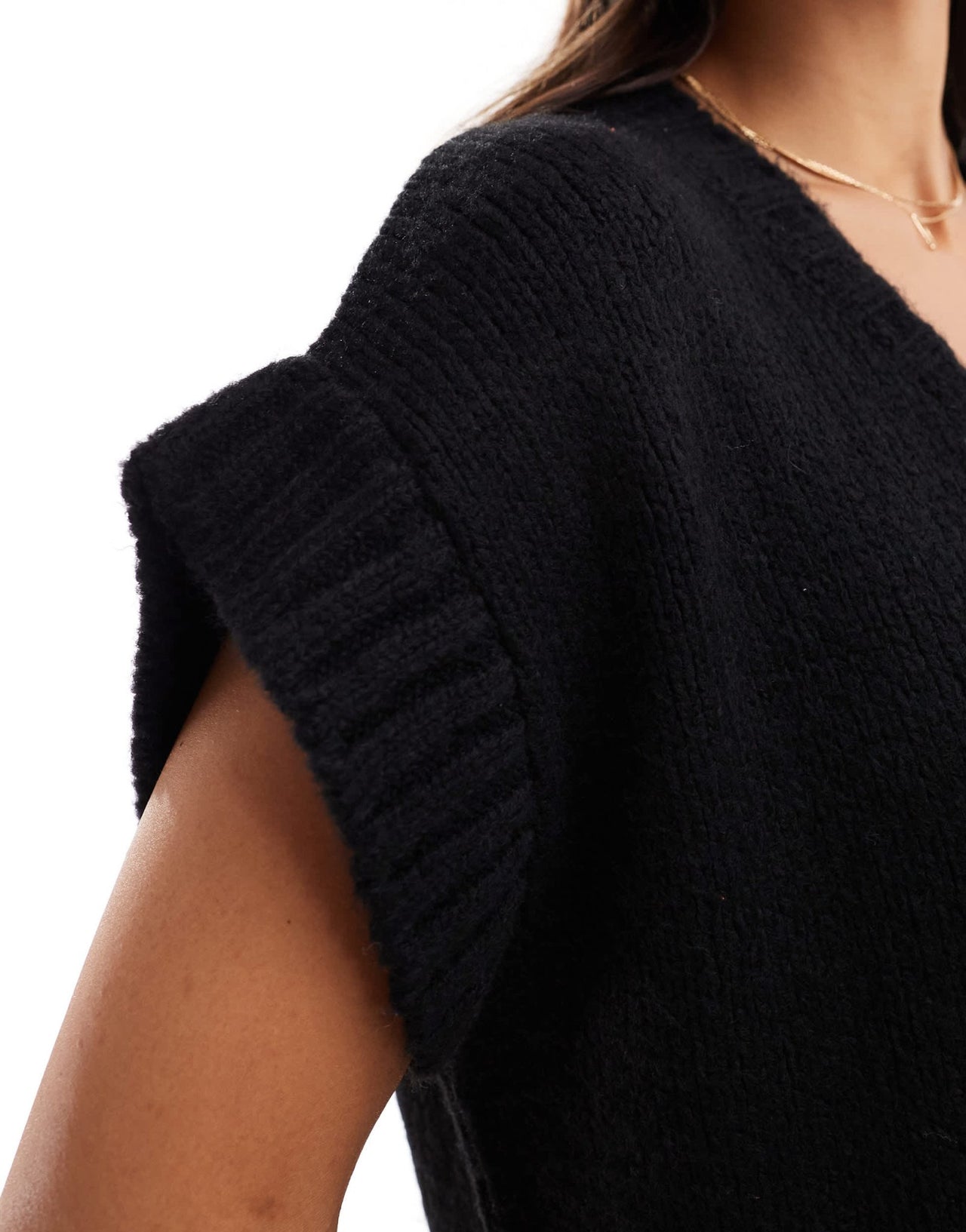 Miss Selfridge knitted vest mini dress in black - ASOS Sample Sale
