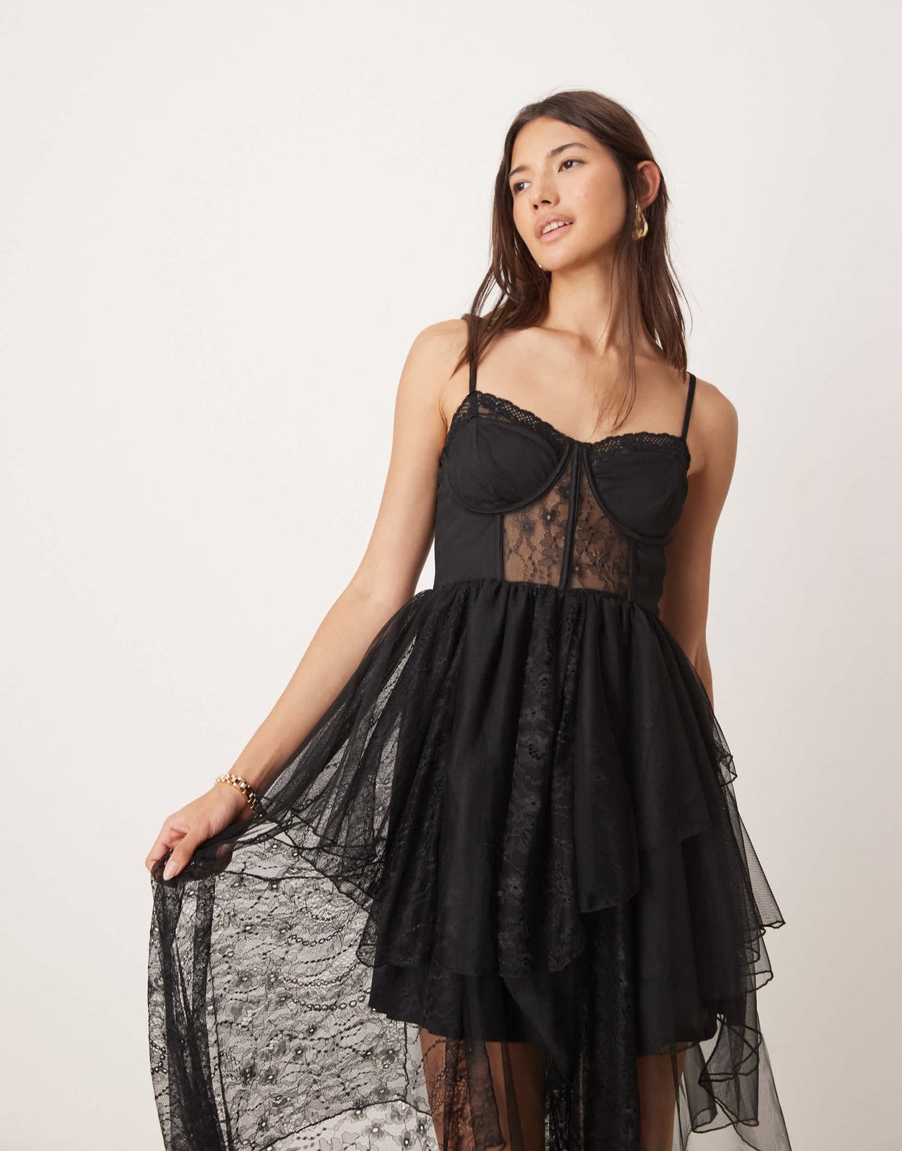 Miss Selfridge lace bow detail dress - ASOS Sample Sale