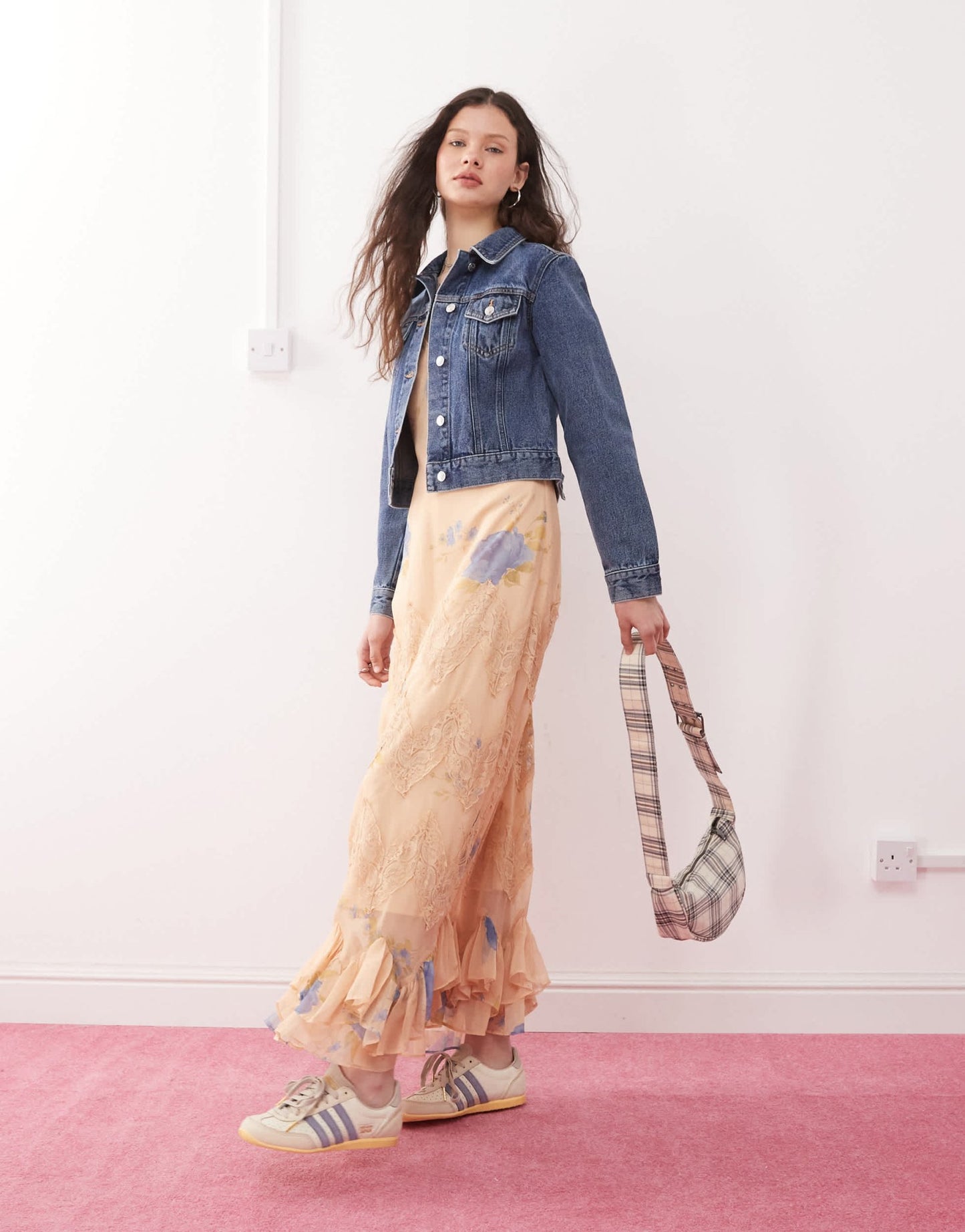 Miss Selfridge lace trim cami maxi dress in floral print - ASOS Sample Sale
