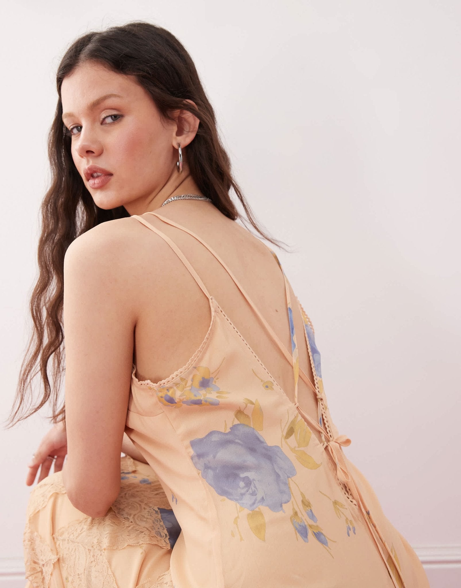 Miss Selfridge lace trim cami maxi dress in floral print - ASOS Sample Sale