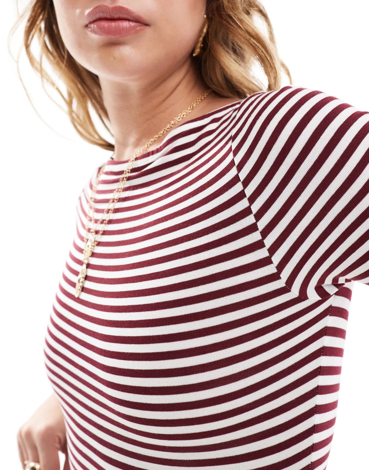 Miss Selfridge long sleeve boat neck bodysuit in stripe - ASOS Sample Sale