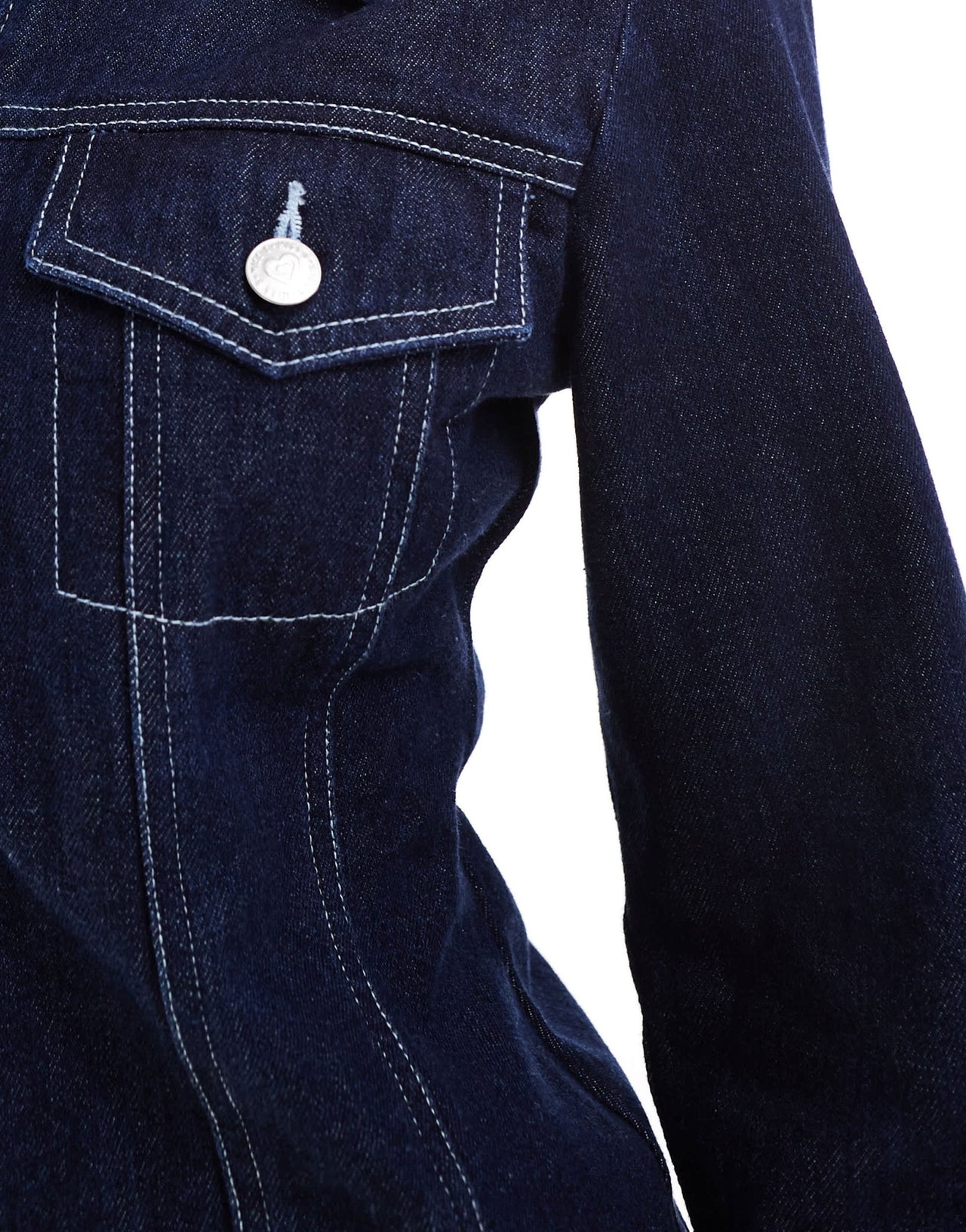 Miss Selfridge Petite denim zip shirt dress in dark wash - ASOS Sample Sale