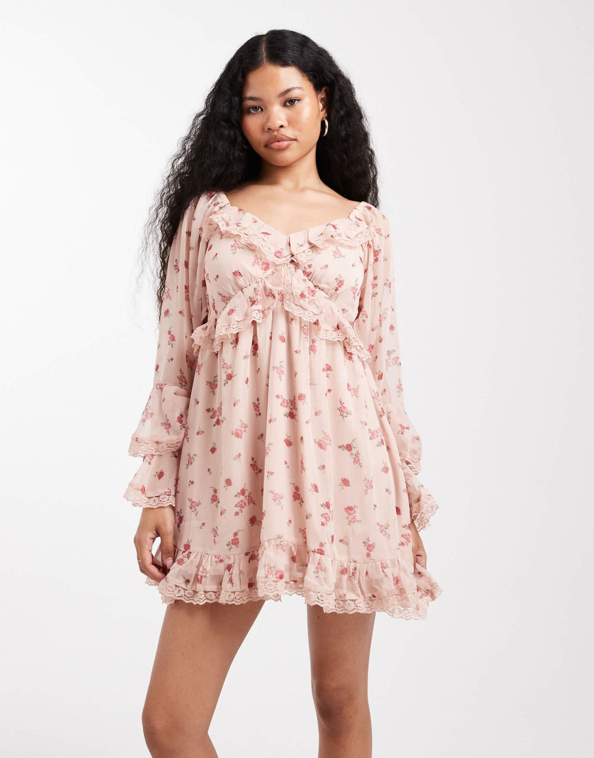 Miss Selfridge Petite ruffle chiffon mini dress - ASOS Sample Sale