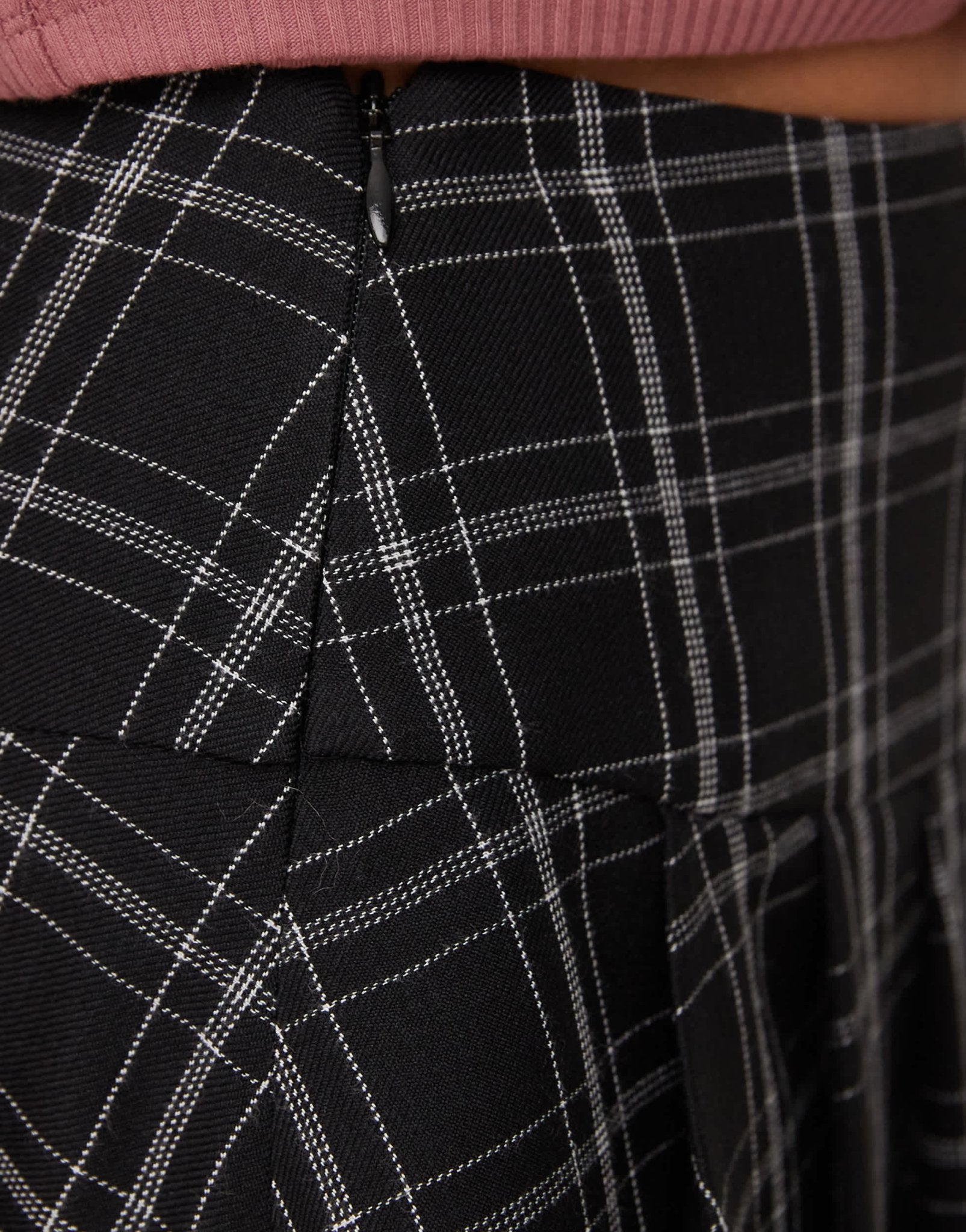 Miss Selfridge pleat mini skirt in check print - ASOS Sample Sale