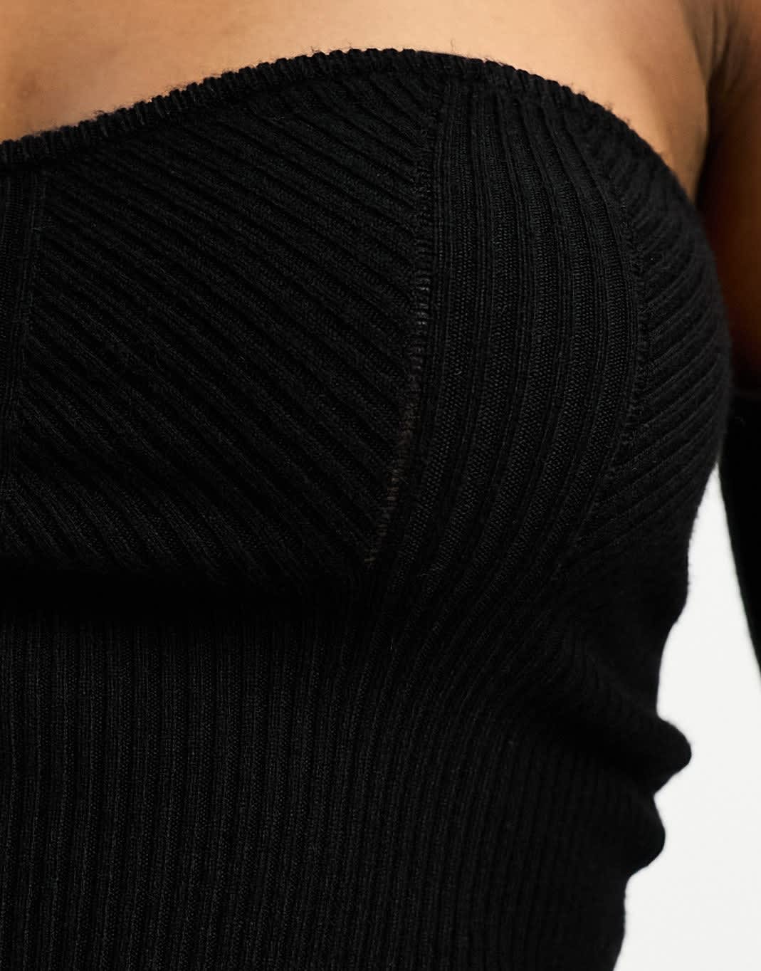 Miss Selfridge removable sleeves bandeau top in black - ASOS Sample Sale