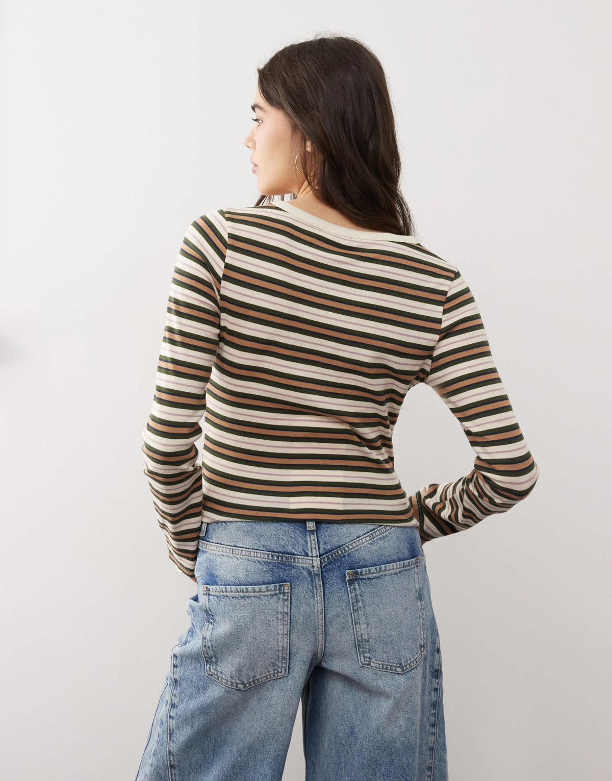 Miss Selfridge retro stripe long sleeve top - ASOS Sample Sale