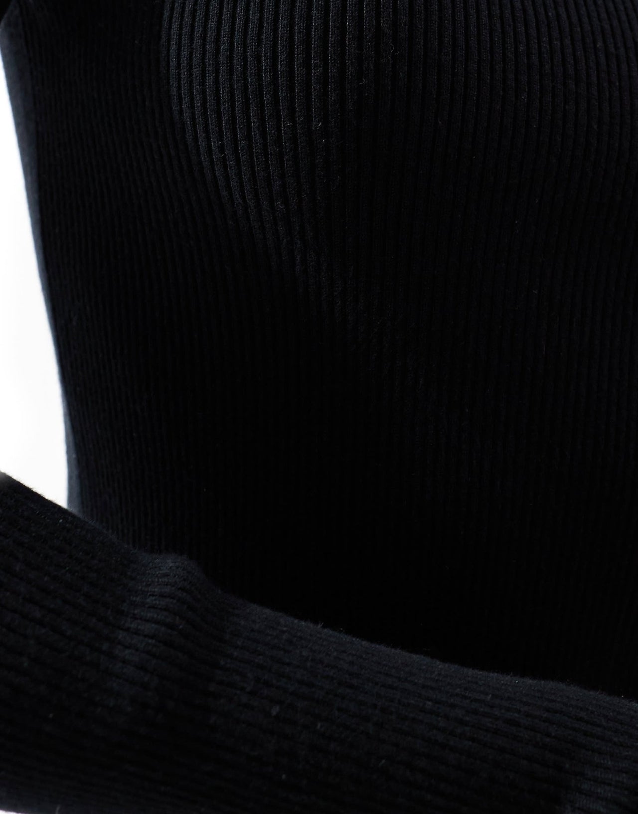Miss Selfridge rib knit open back long sleeve top in black - ASOS Sample Sale
