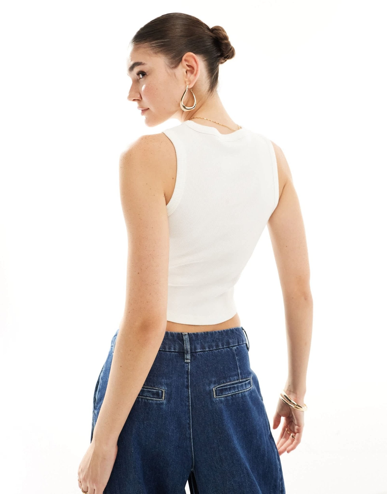Miss Selfridge ribbon tank top in ivory - ASOS Sample Sale