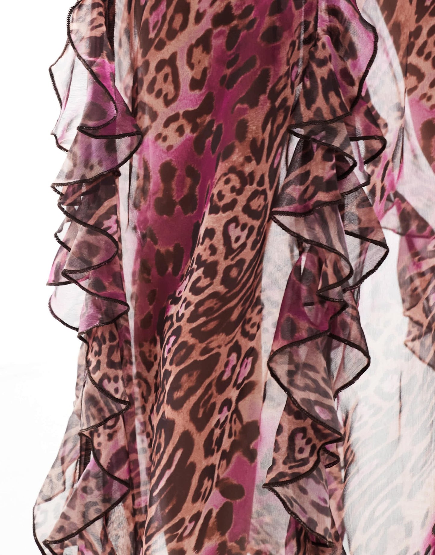 Miss Selfridge ruffle tiered midi skirt in leopard print - ASOS Sample Sale