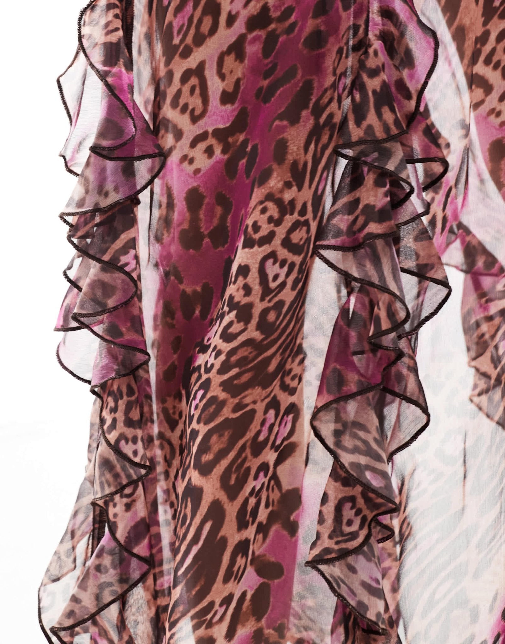 Miss Selfridge ruffle tiered midi skirt in leopard print - ASOS Sample Sale