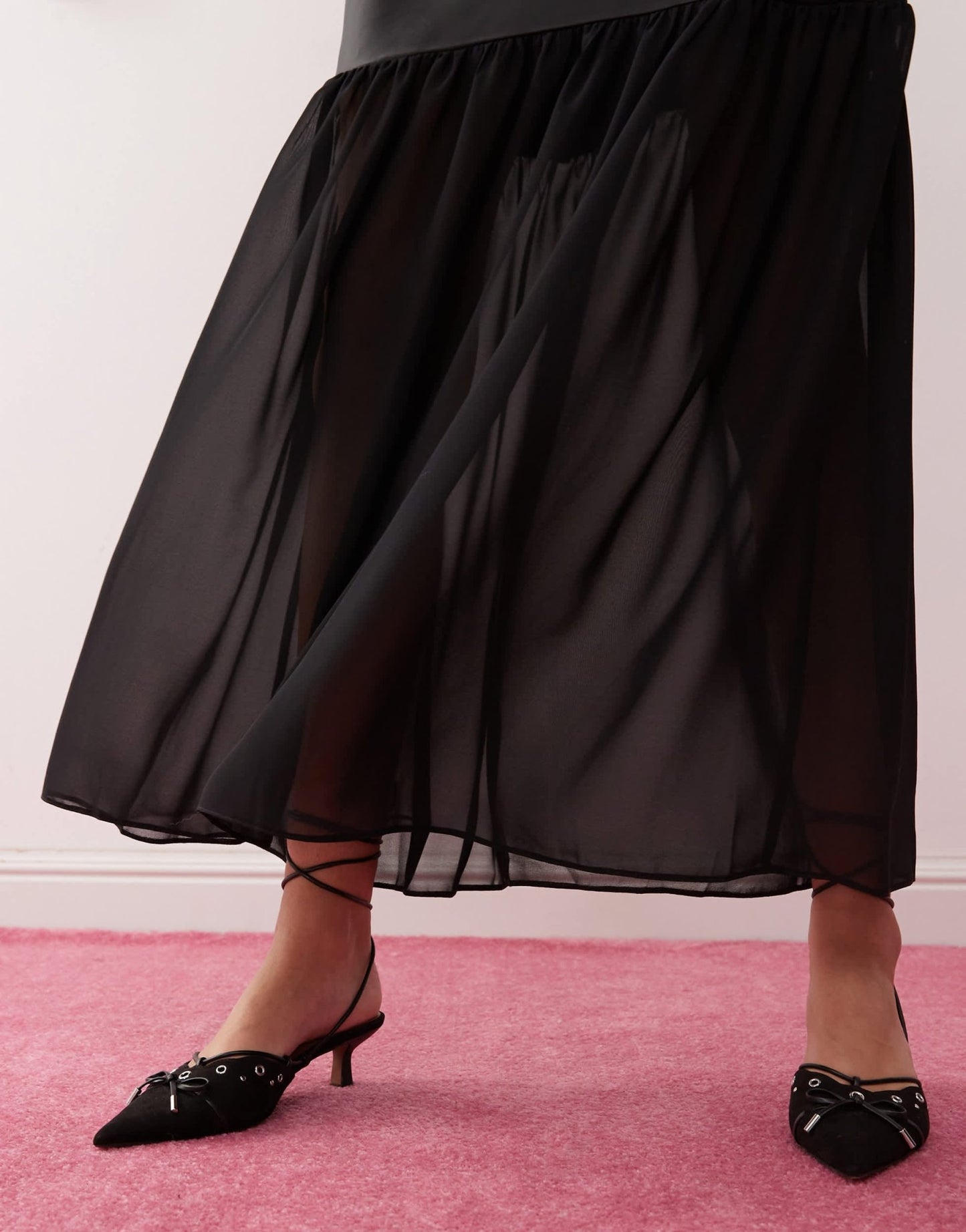 Miss Selfridge satin drop waist maxi dress in black - ASOS Sample Sale