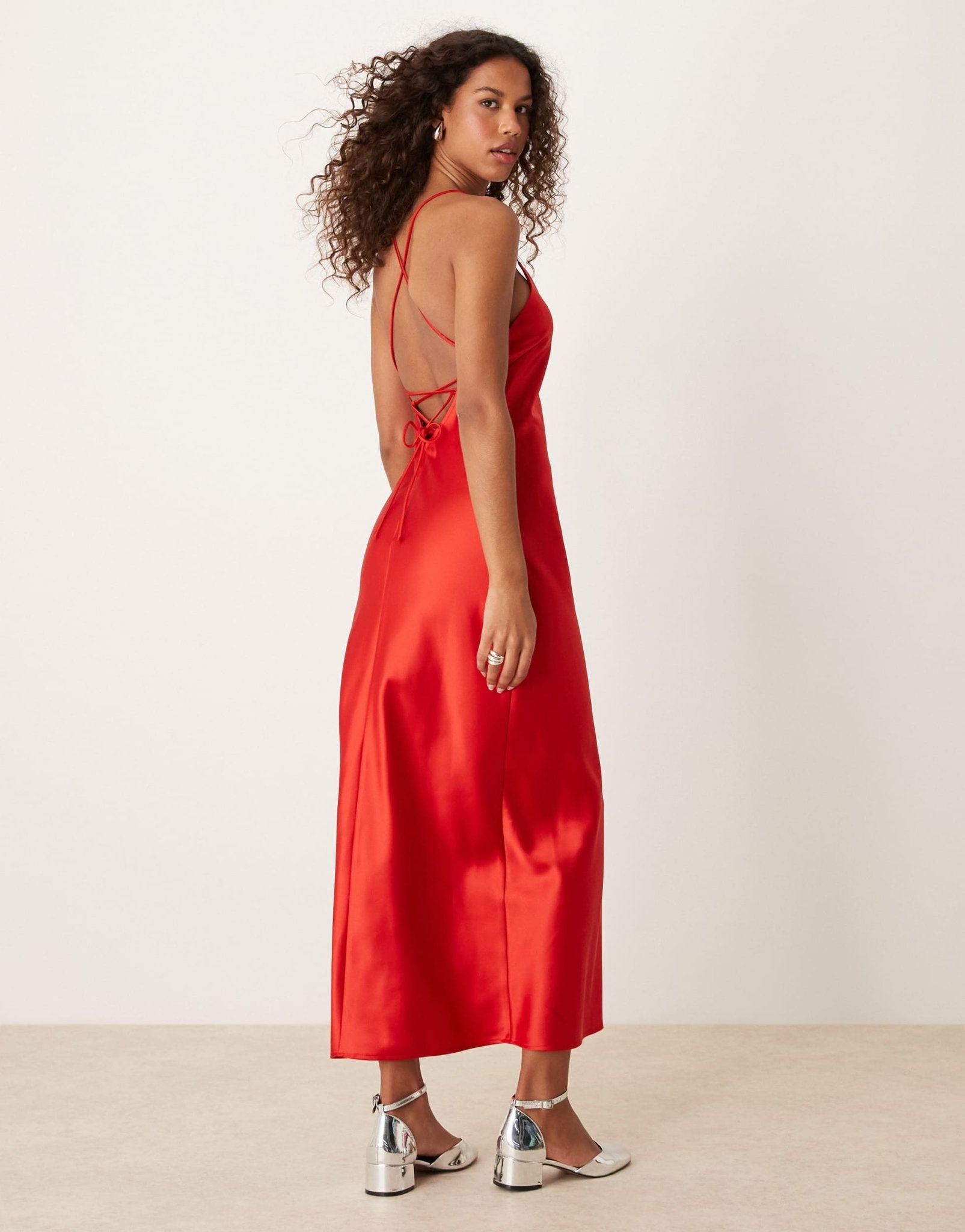 Miss Selfridge satin strappy maxi dress - ASOS Sample Sale
