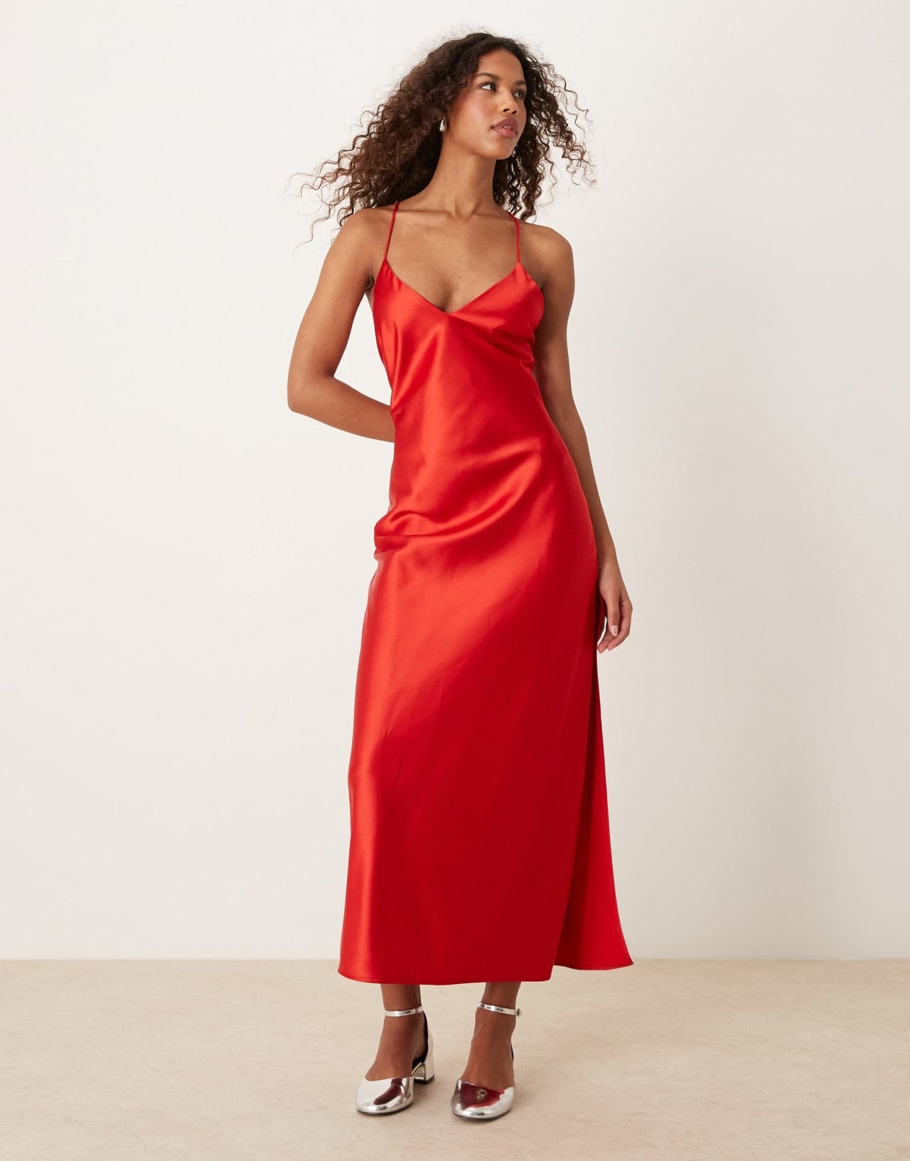 Miss Selfridge satin strappy maxi dress - ASOS Sample Sale