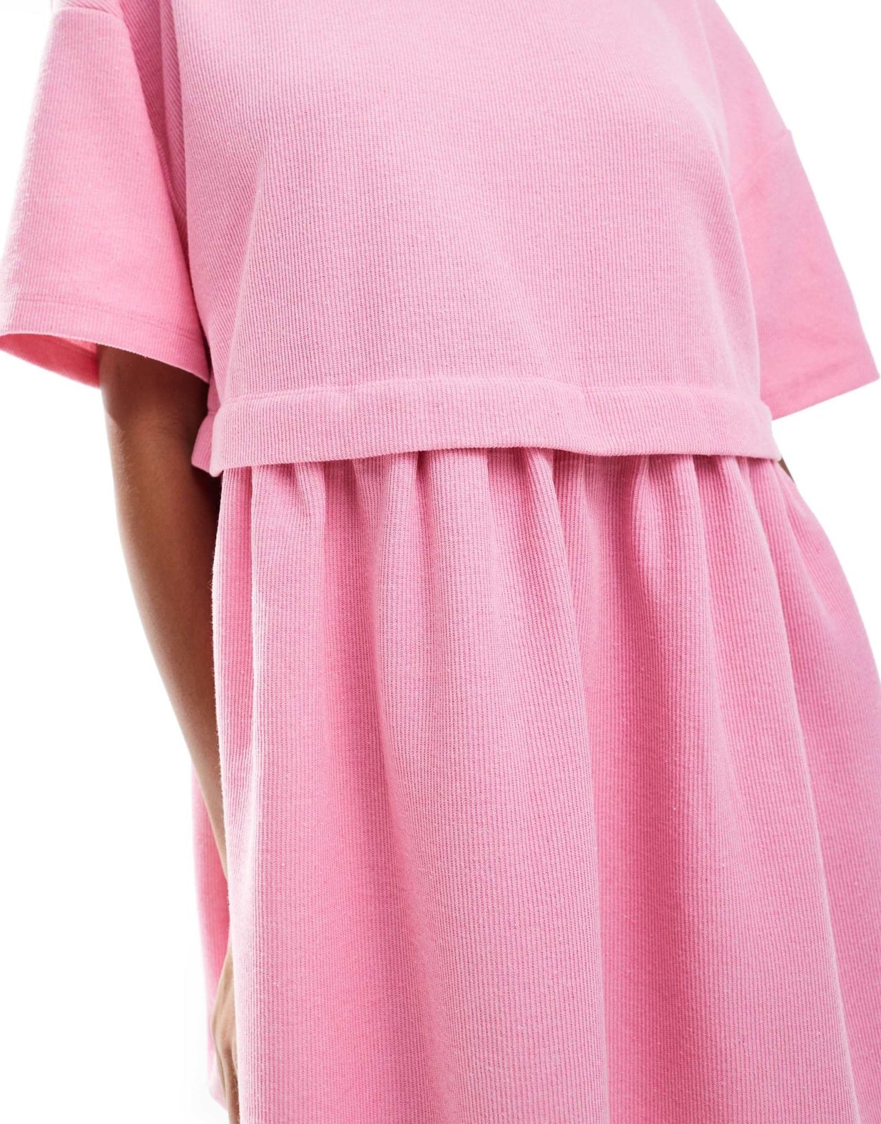 Miss Selfridge short sleeve layered smock dress in pink - ASOS Sample Sale