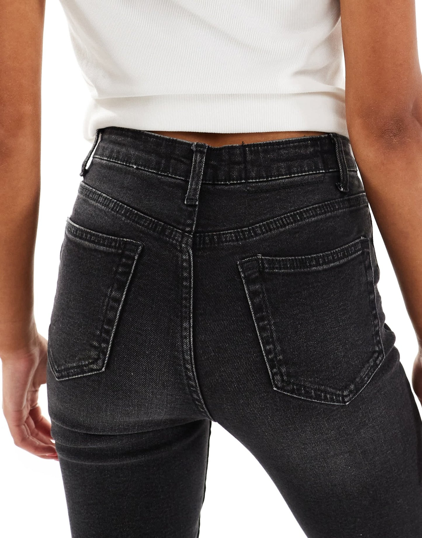 Miss Selfridge skinny high waist jean in black wash - ASOS Sample Sale