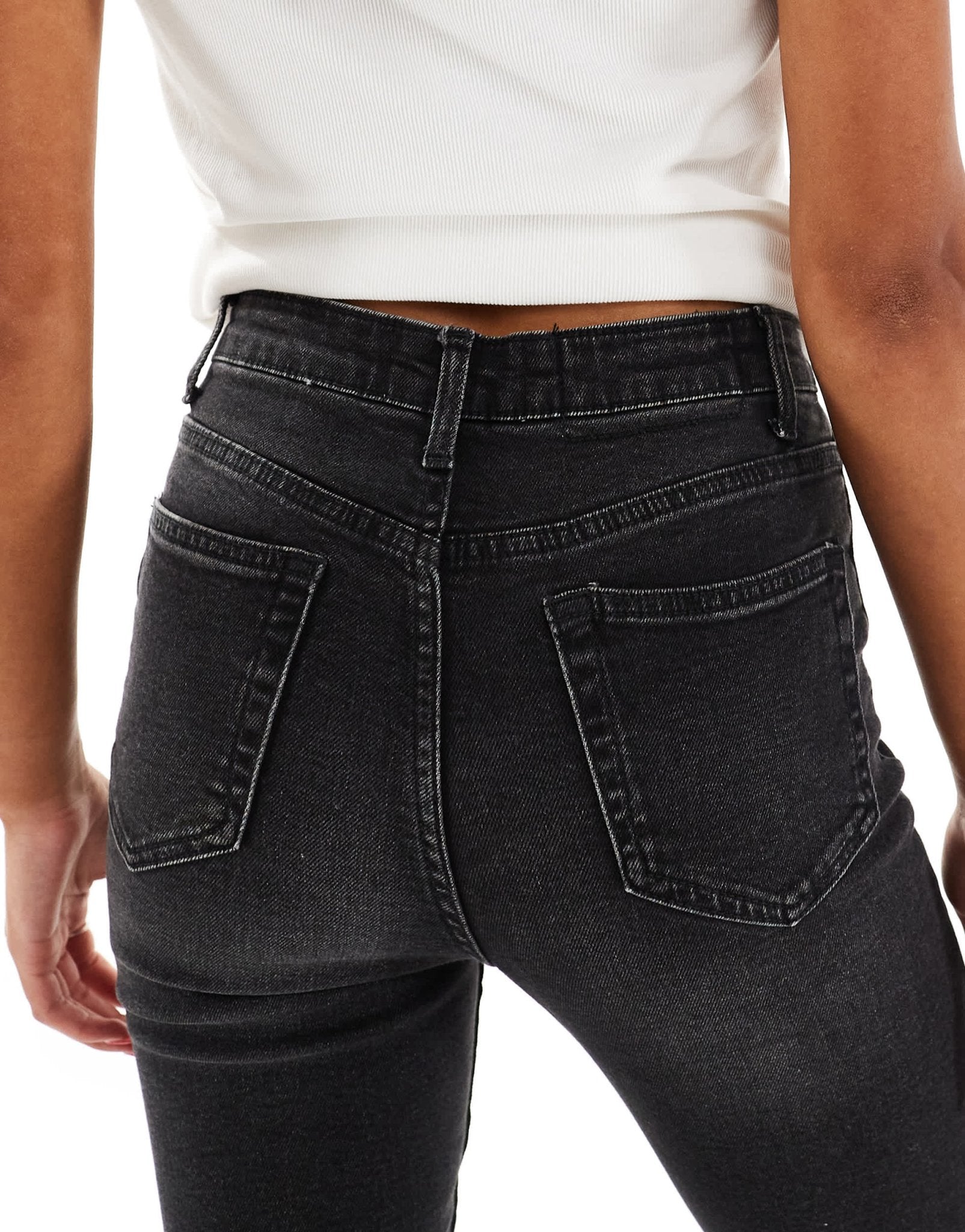 Miss Selfridge skinny high waist jean in black wash - ASOS Sample Sale