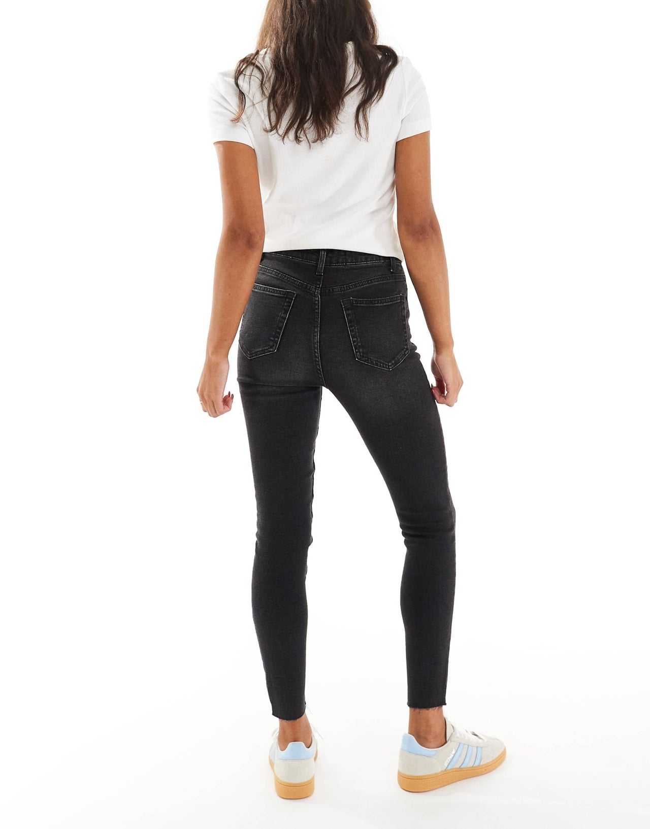 Miss Selfridge skinny high waist jean in black wash - ASOS Sample Sale