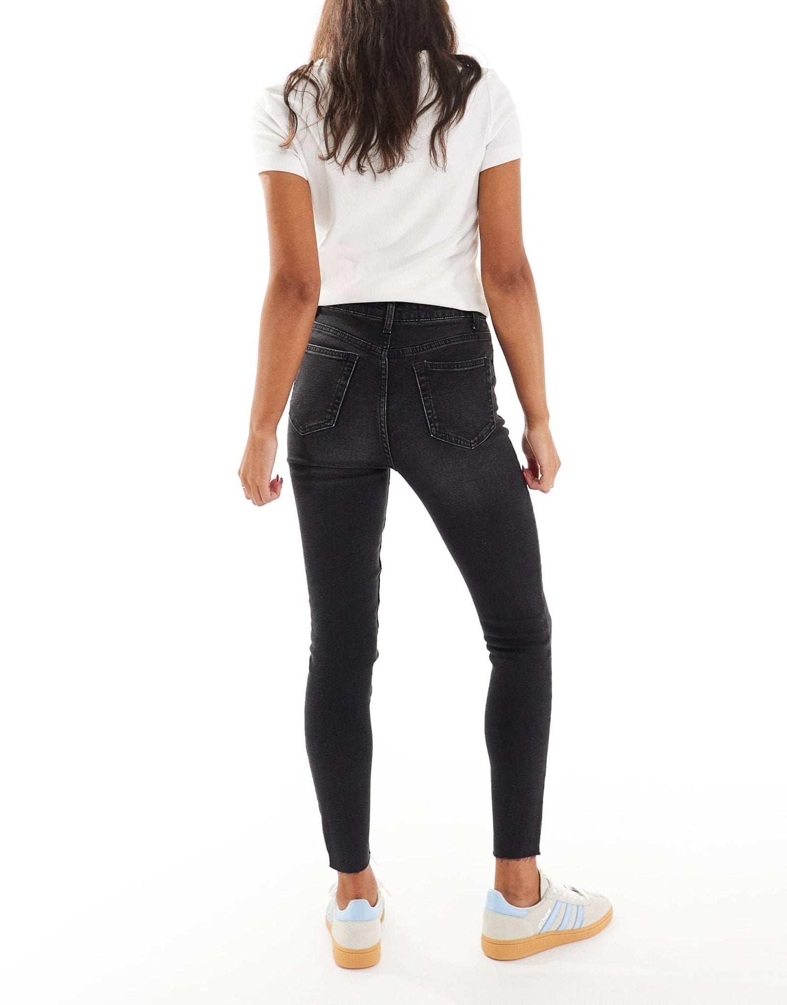 Miss Selfridge skinny high waist jean in black wash - ASOS Sample Sale