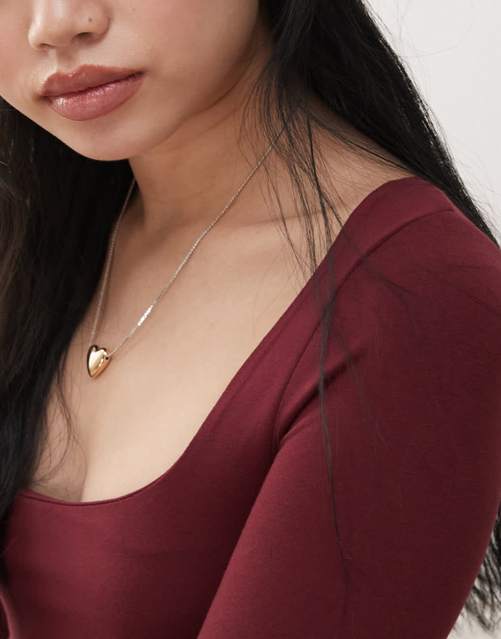 Miss Selfridge square neck fit and flare mini dress in burgundy - ASOS Sample Sale