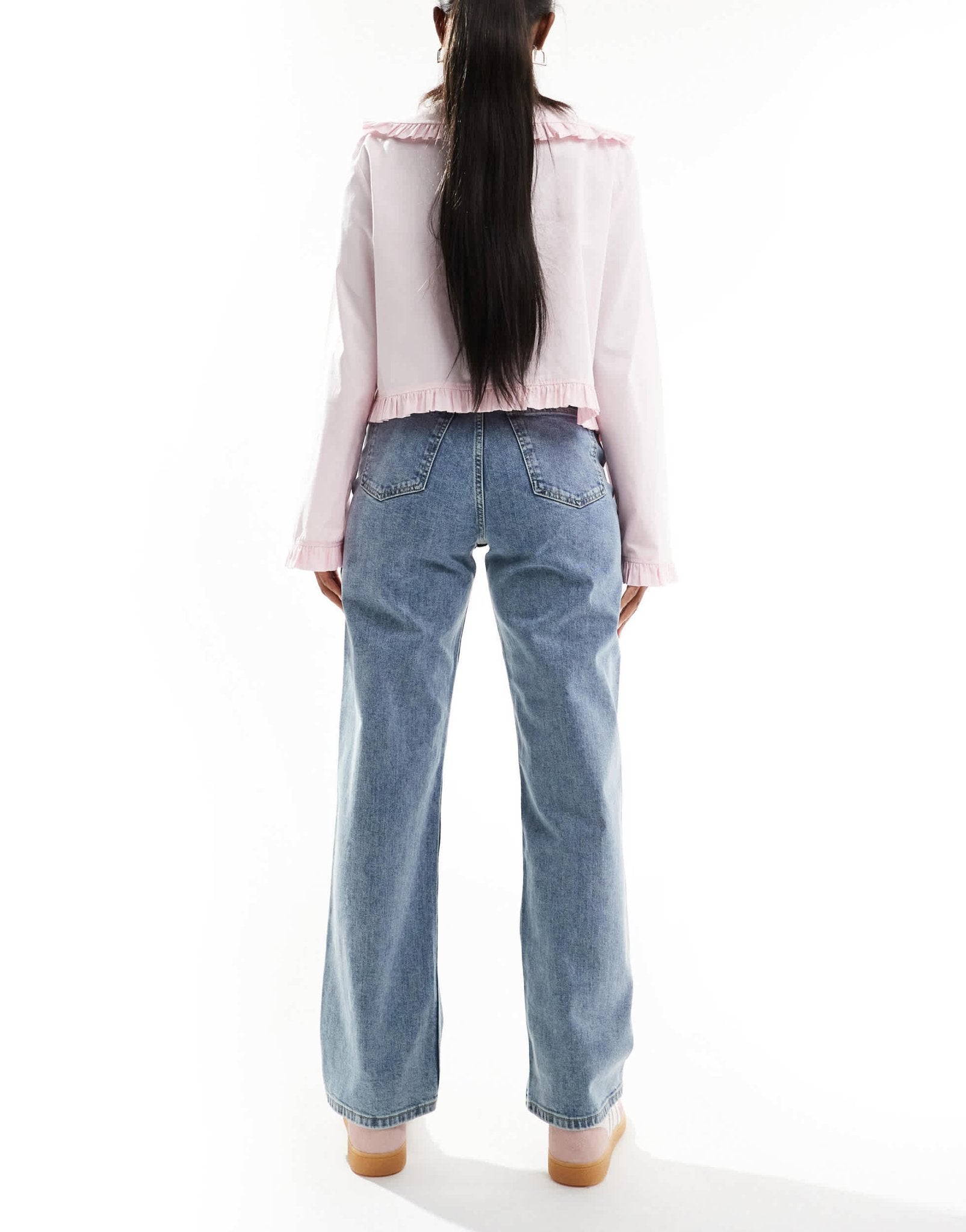 Miss Selfridge straight leg jean in light bleach wash - ASOS Sample Sale