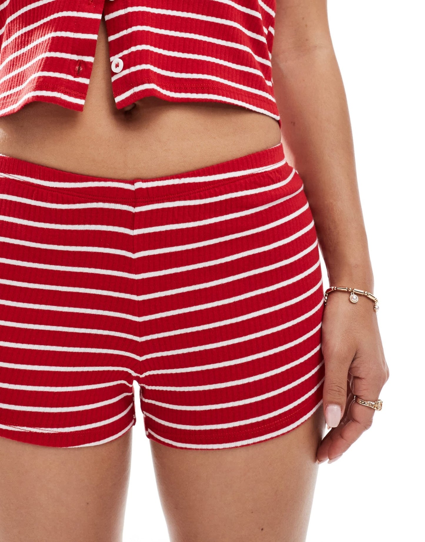 Miss Selfridge stripe ribbed micro short - ASOS Sample Sale