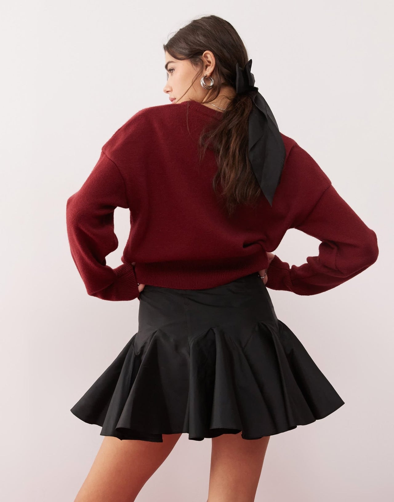 Miss Selfridge taffeta mini skirt in black - ASOS Sample Sale