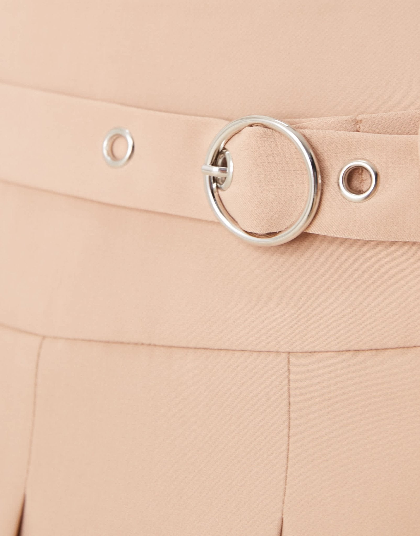Miss Selfridge tailored belted pleated mini skort in taupe - ASOS Sample Sale