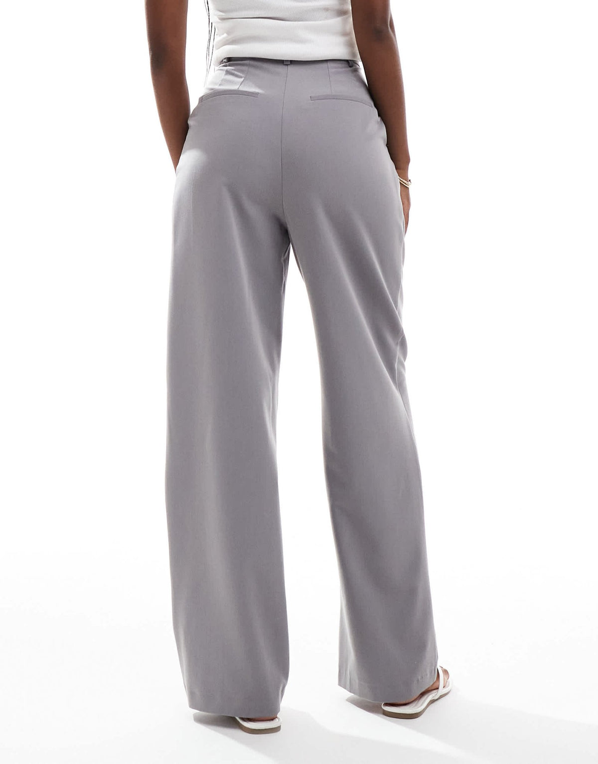 Miss Selfridge tailored wide leg trouser in light grey - ASOS Sample Sale