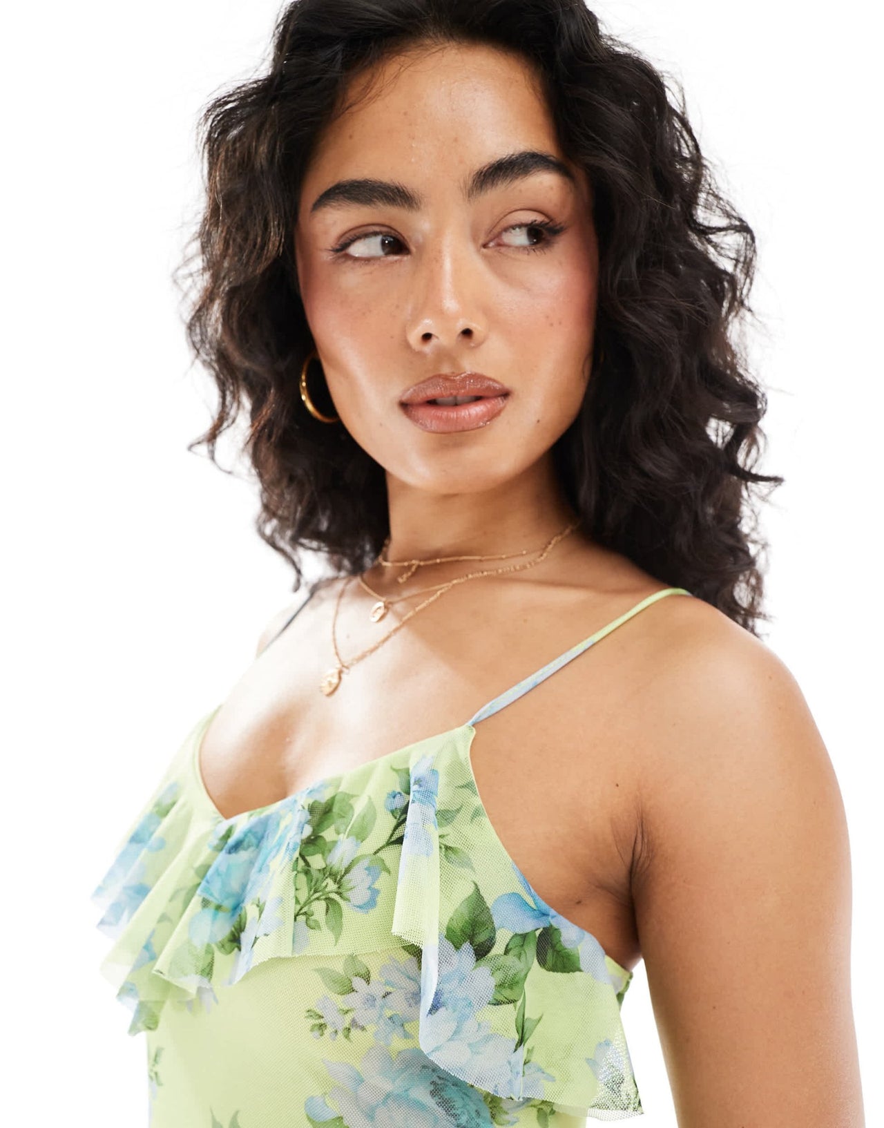 Miss Selfridge tiered ruffle floral cami dress in yellow - ASOS Sample Sale