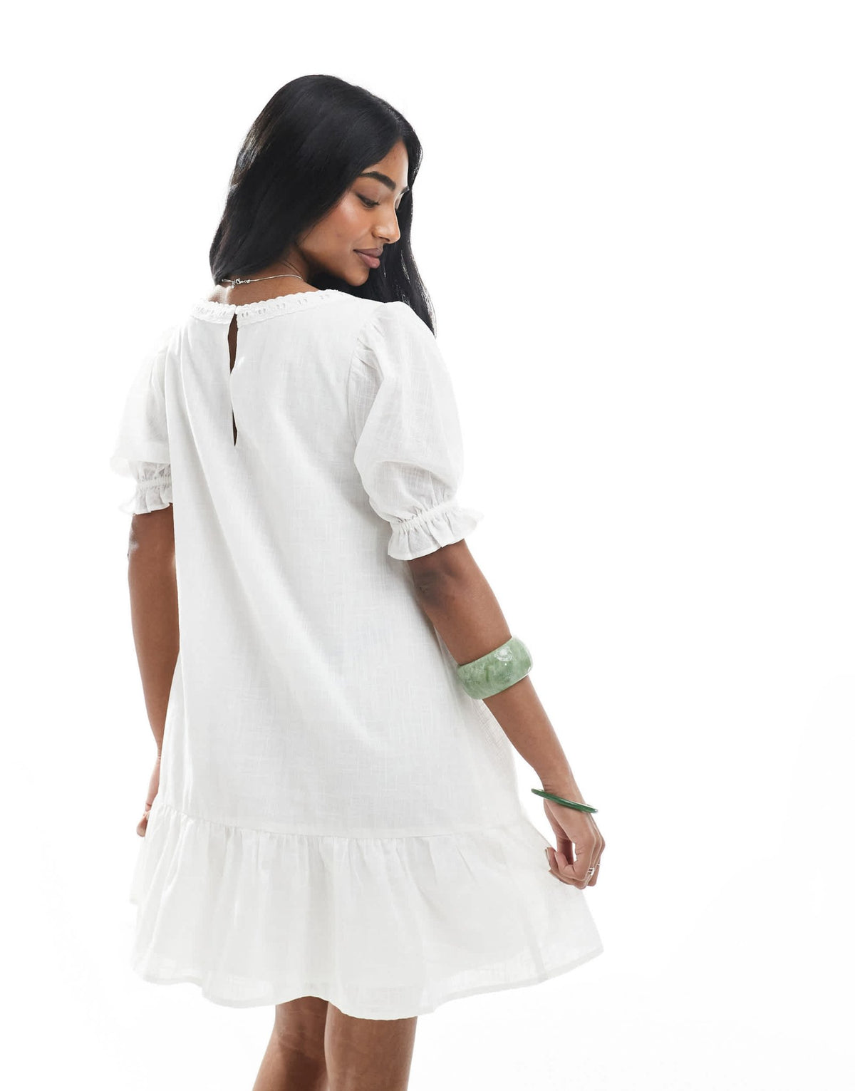Miss Selfridge voile smock dress in white - ASOS Sample Sale