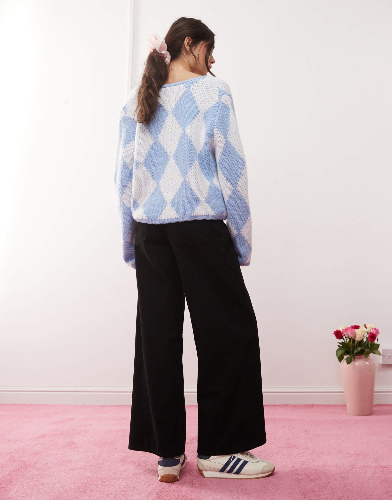Miss Selfridge wide leg jean in clean black - ASOS Sample Sale