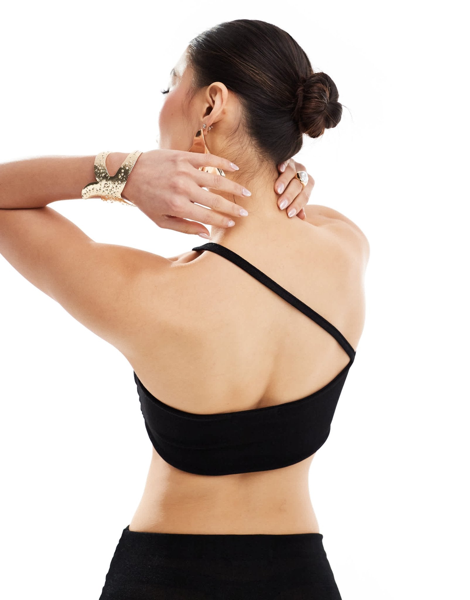 Missyempire exclusive one shoulder bandeau top co - ord in black - ASOS Sample Sale
