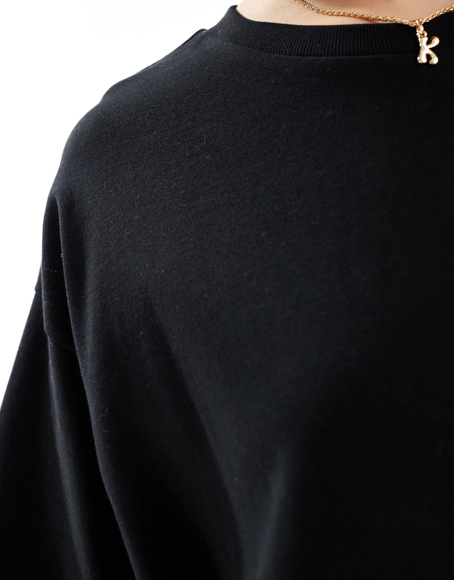 Monki boxy heavy t-shirt in black - ASOS Sample Sale