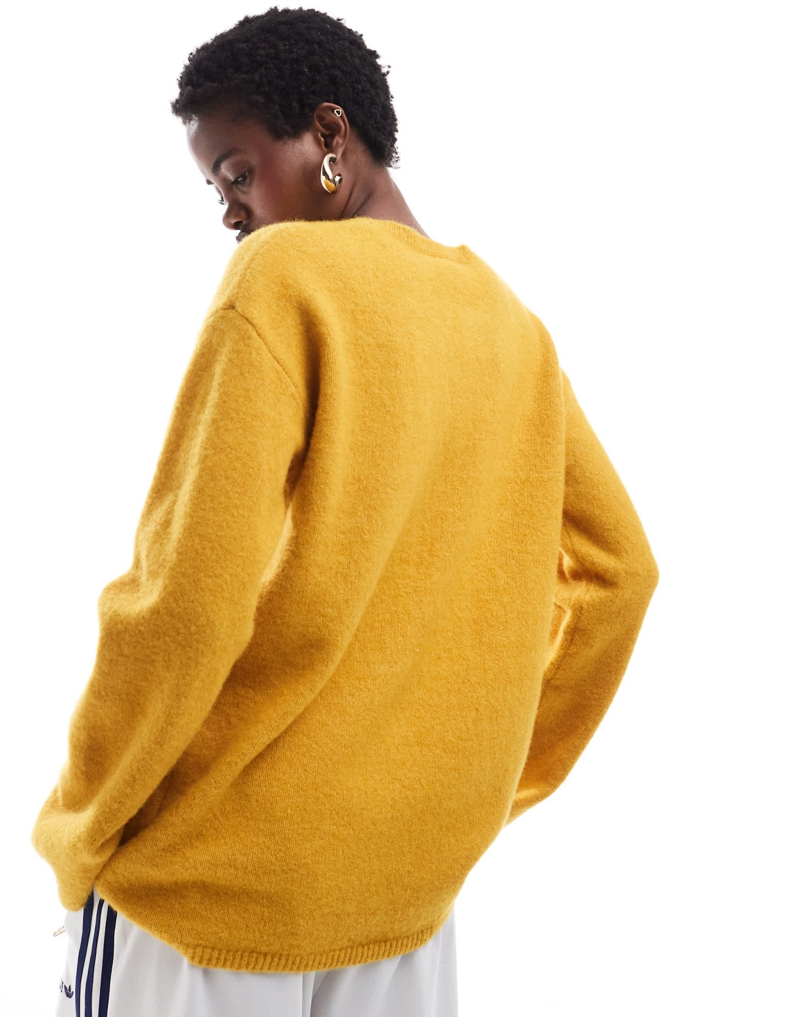 Monki knit bow tie up cardigan in yellow melange - ASOS Sample Sale
