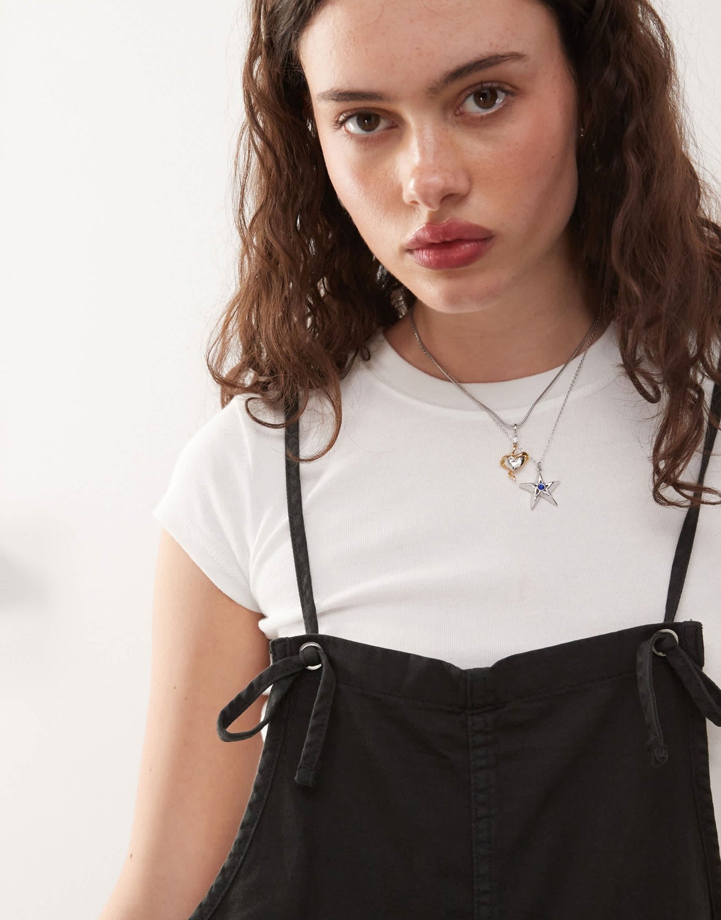 Monki lightweight denim dungarees in black - ASOS Sample Sale