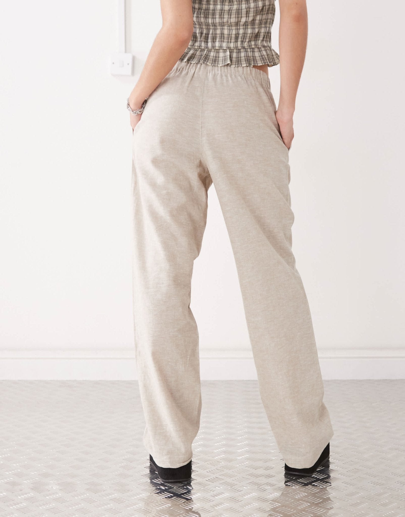 Monki linen trousers in beige exclusive to ASOS - ASOS Sample Sale